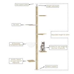 CloudPET Arbre-chat plateaux multiples à hauteurs variées pour perches