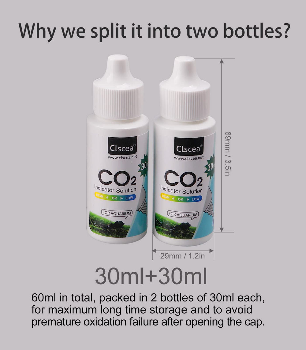 Clscea Pack: deux flacons 30 ml pour CO2 en aquarium.
