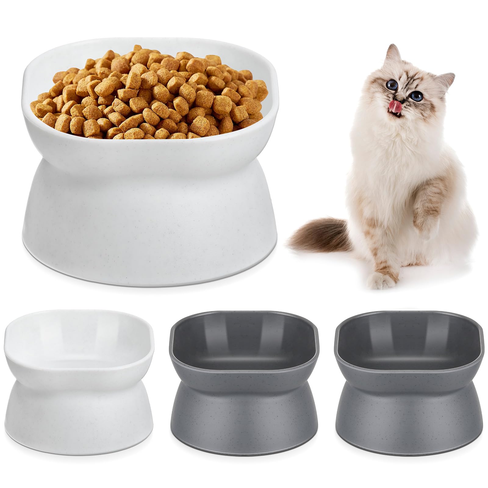 Gamme Clysee: gamelle chat inclinée blanche pour un repas plus naturel.