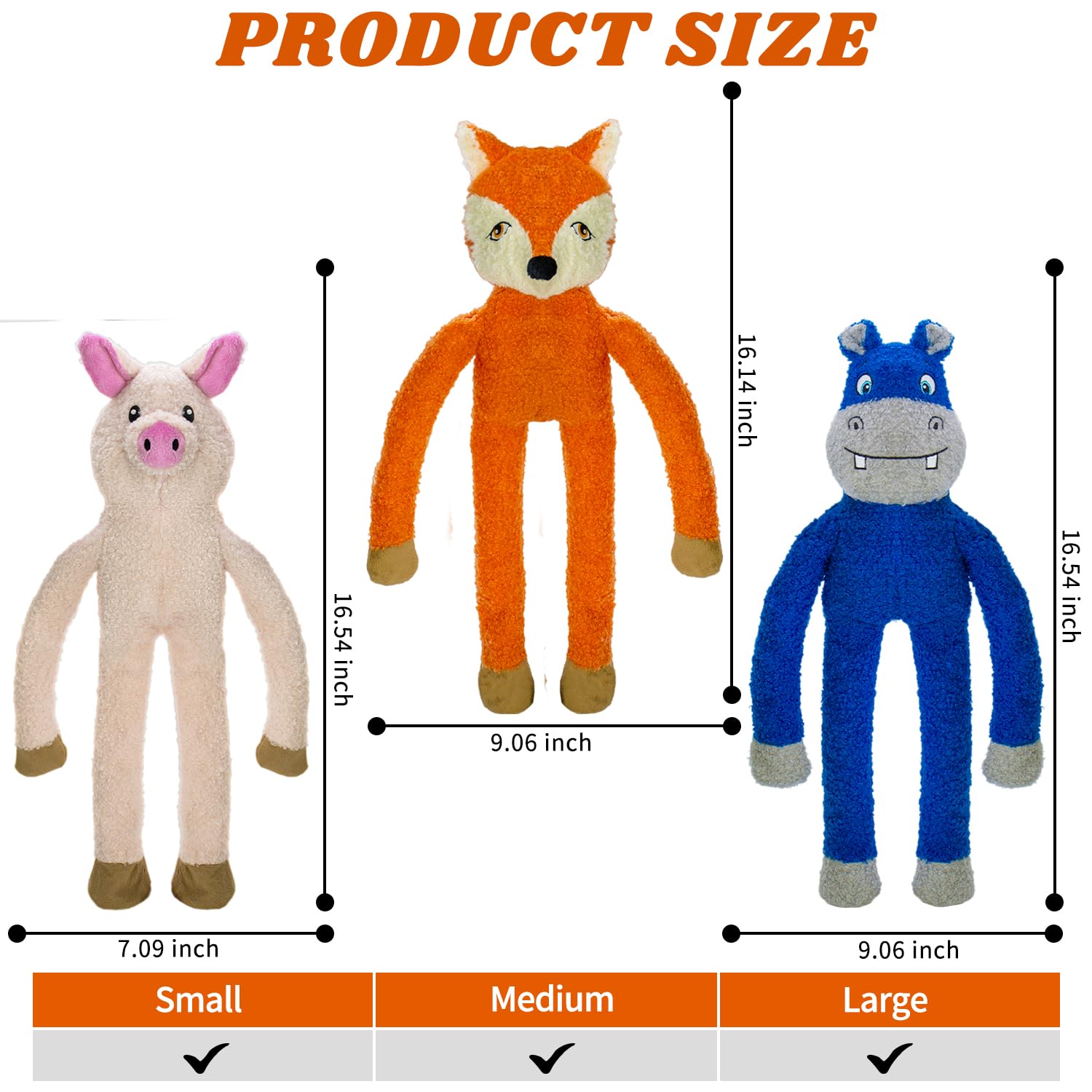 Ensemble de trois jouets CneeeeeB, peluches variées pour sessions de jeu quotidiennes.