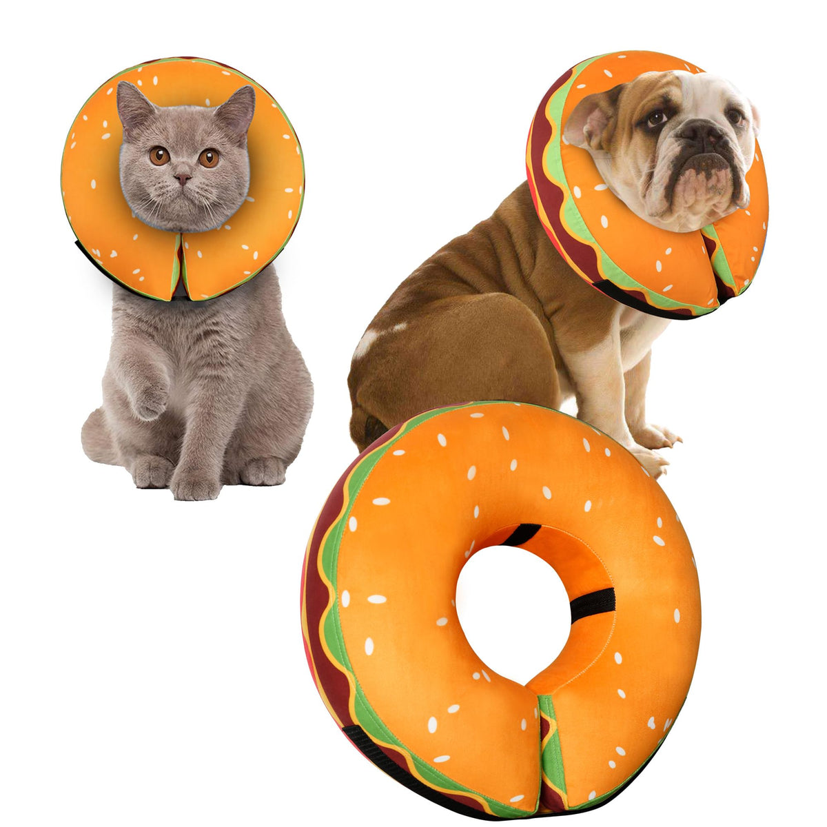 Cneo collier gonflable donut chien, soutien confortable pendant la récupération.