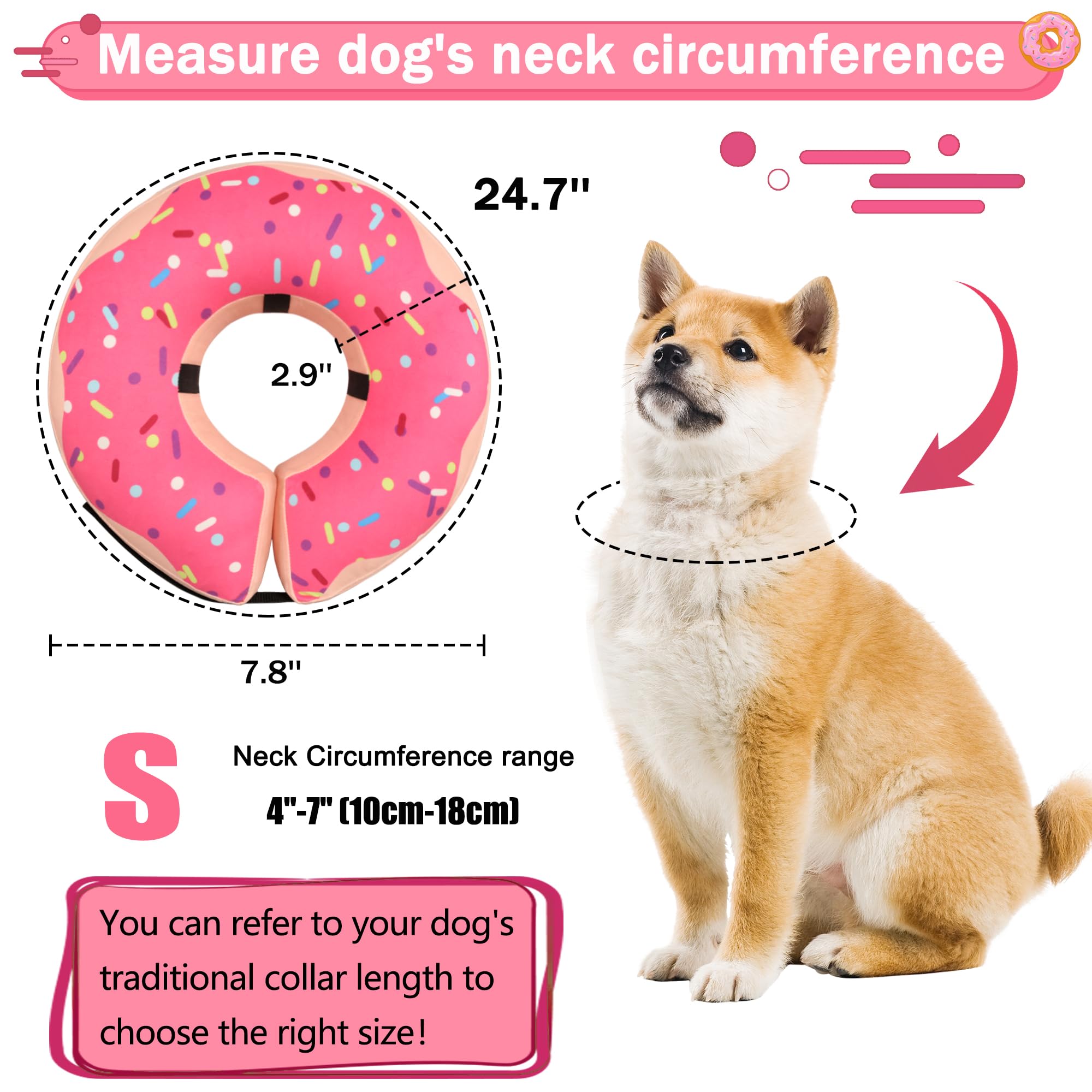 Cneo collier donut rose design mignon favorisant l’acceptation de l’animal