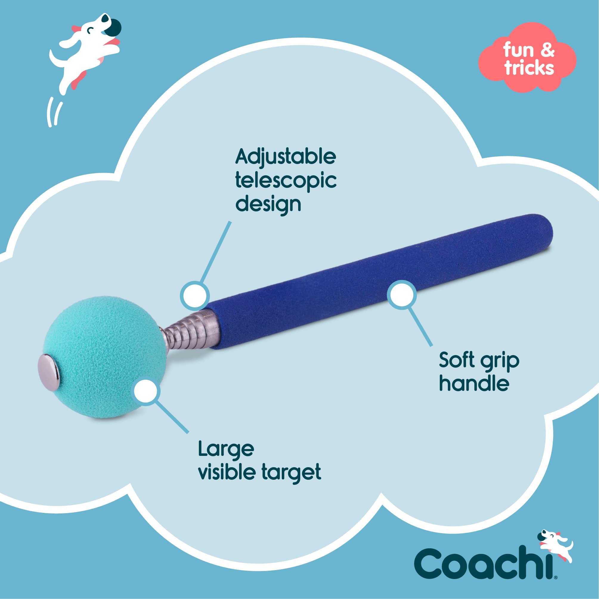 Coachi Target Stick rétracté à 15 cm, facile à transporter dans la poche.