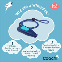 Coachi Whizzclick bouton bleu-nuit, signal clair pour les commandes à distance.
