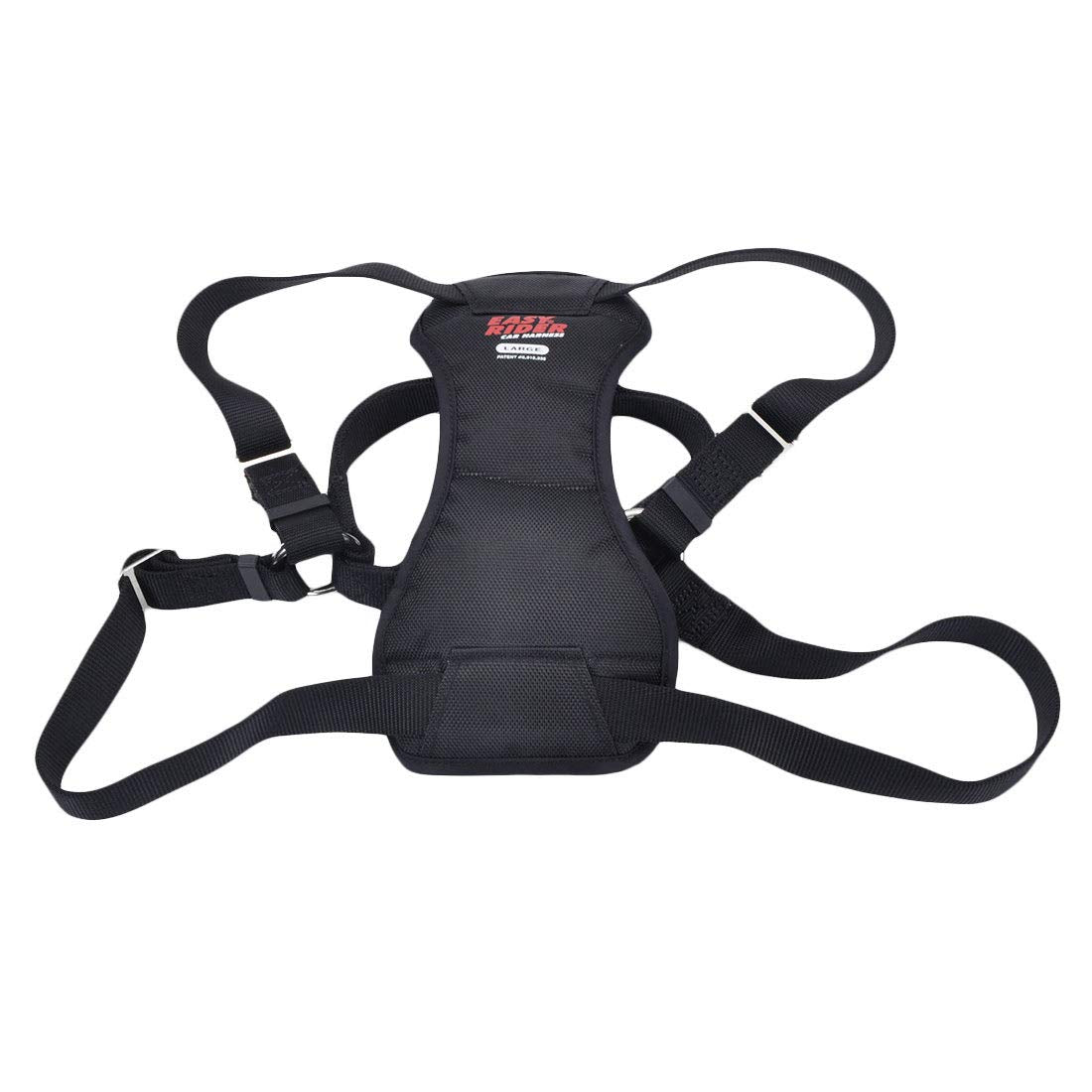 Harnais Coastal Easy Rider pour chien, noir et réglable, pratique pour la sécurité en voiture.