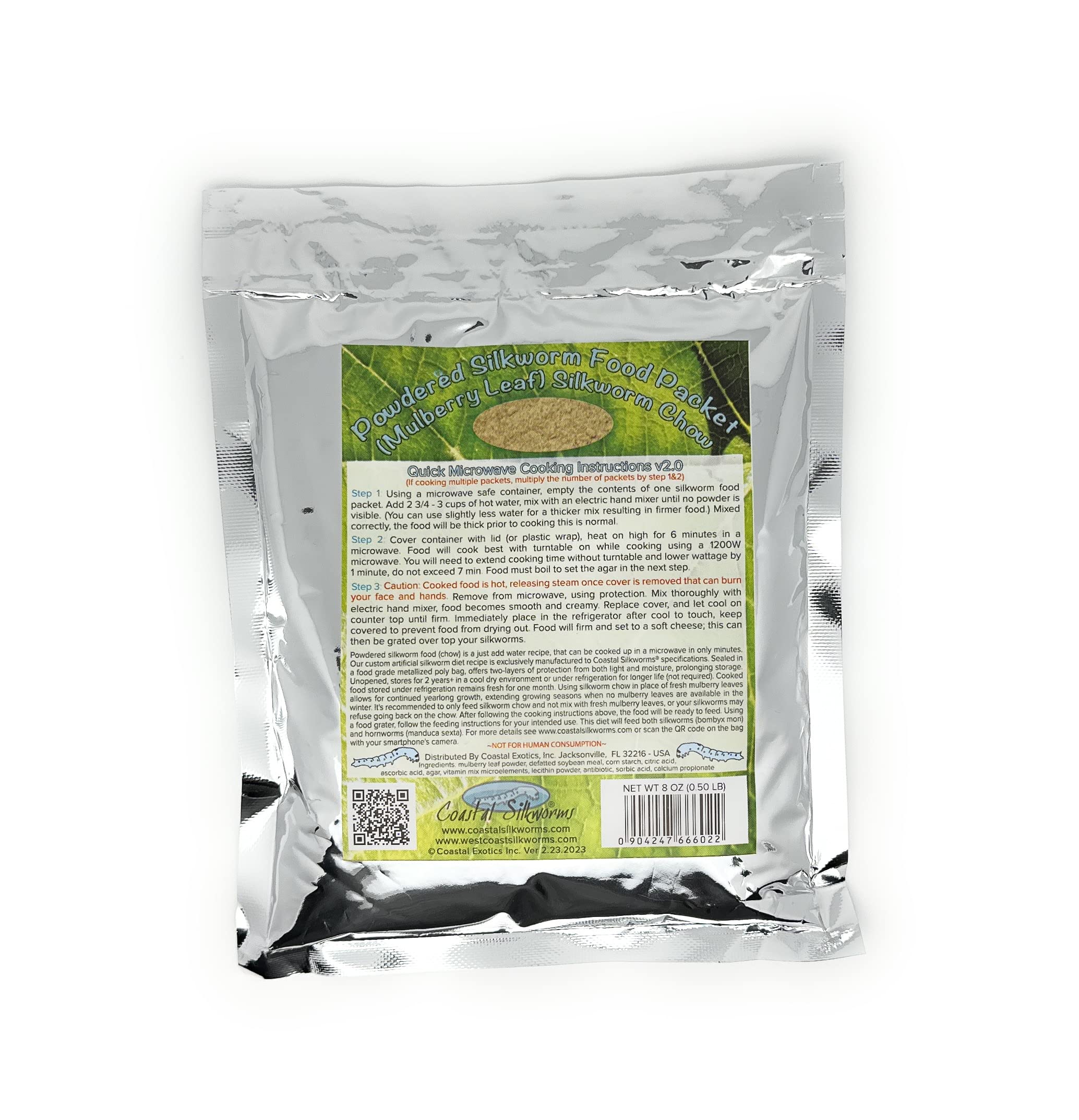 Nourriture en poudre Coastal Silkworms pour vers à soie, prêt à l’emploi.