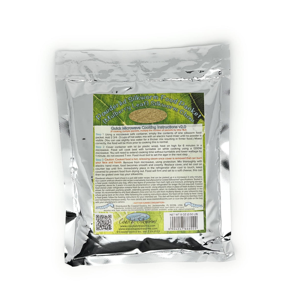 Nourriture en poudre Coastal Silkworms pour vers à soie, prêt à l’emploi.