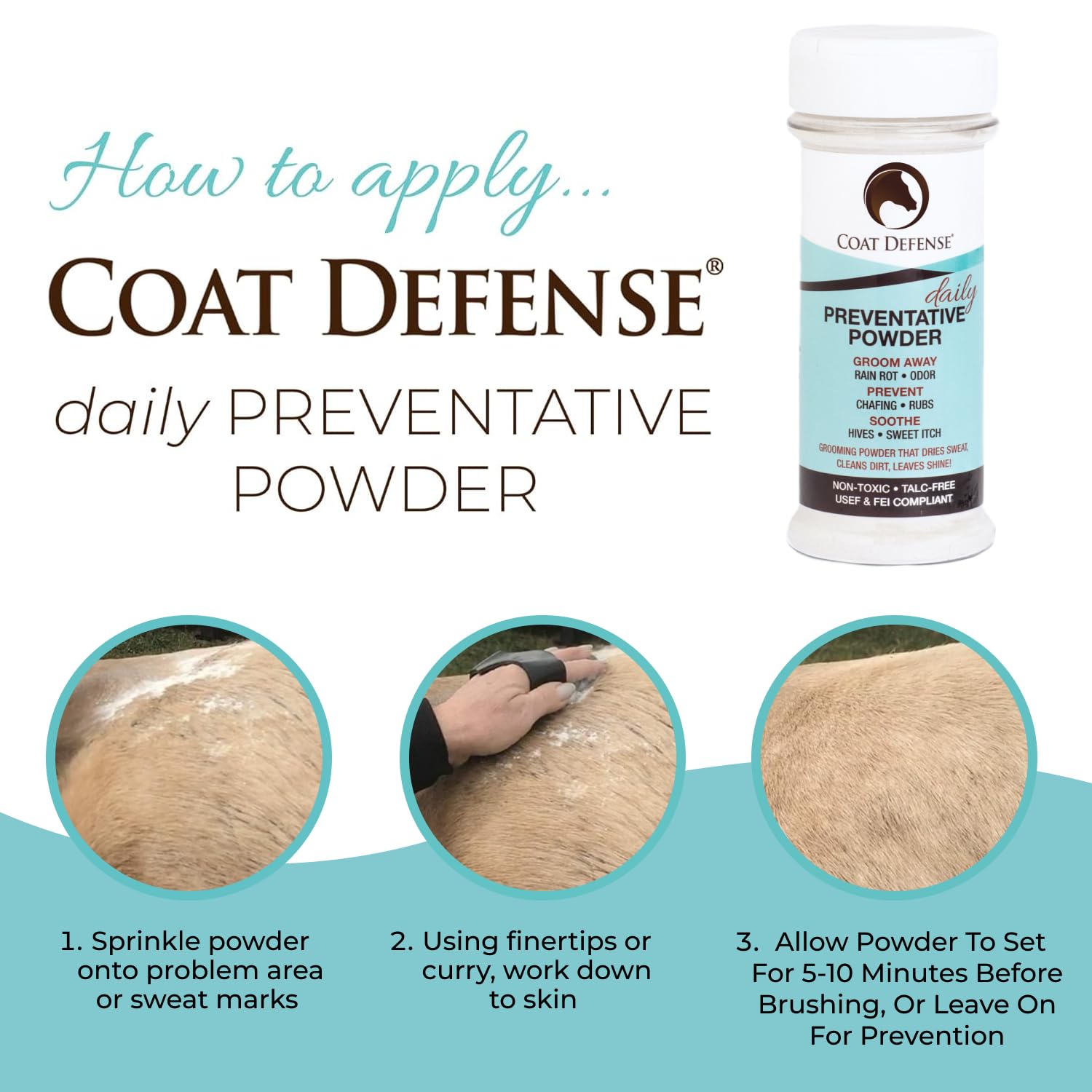 COAT DEFENSE anti-odeur protège le pelage sous l'équipement.