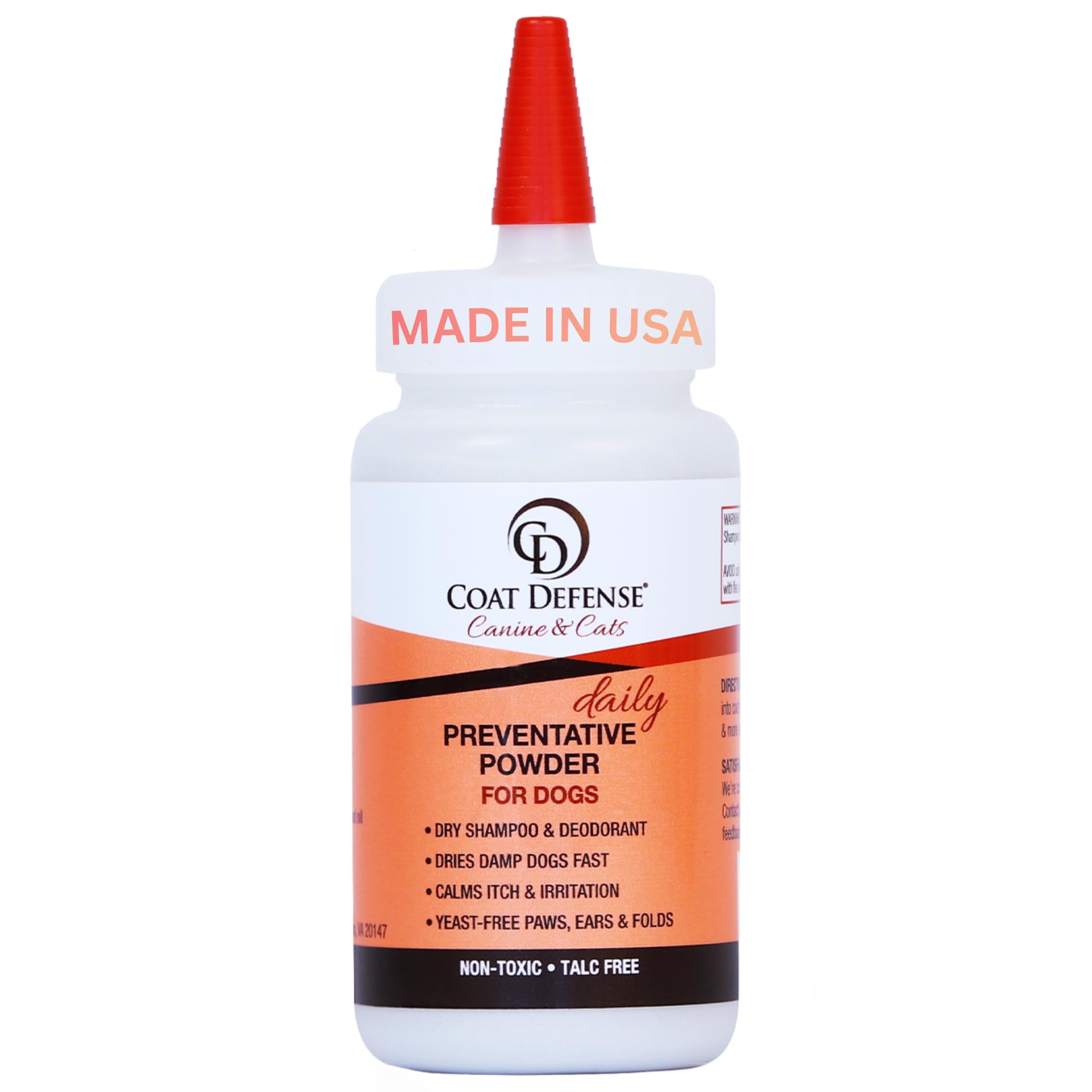 COAT DEFENSE Poudre-preventive en flacon, application précise pour un pelage frais au quotidien.