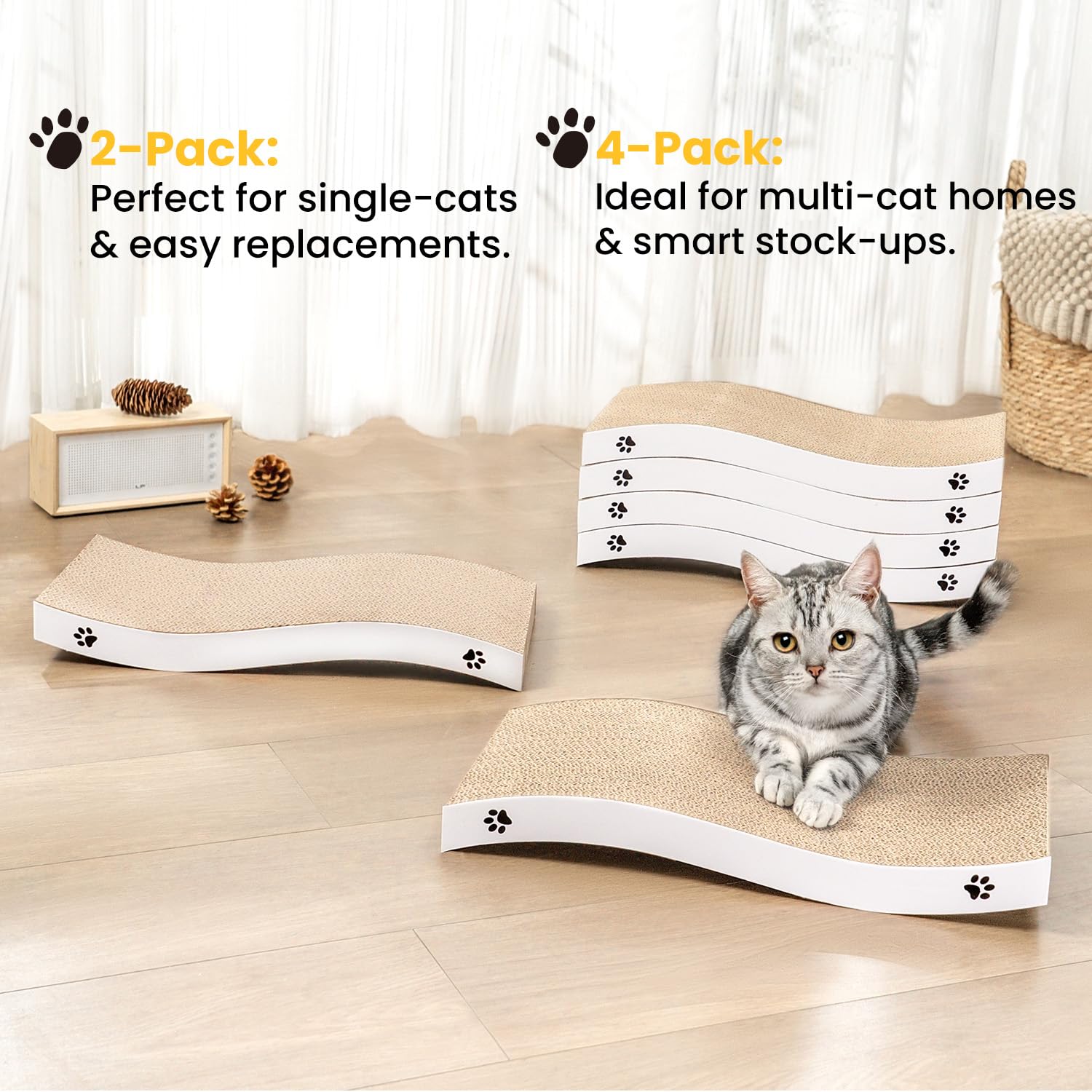 Coching pack moyen quatre unités, idéal pour plusieurs chats