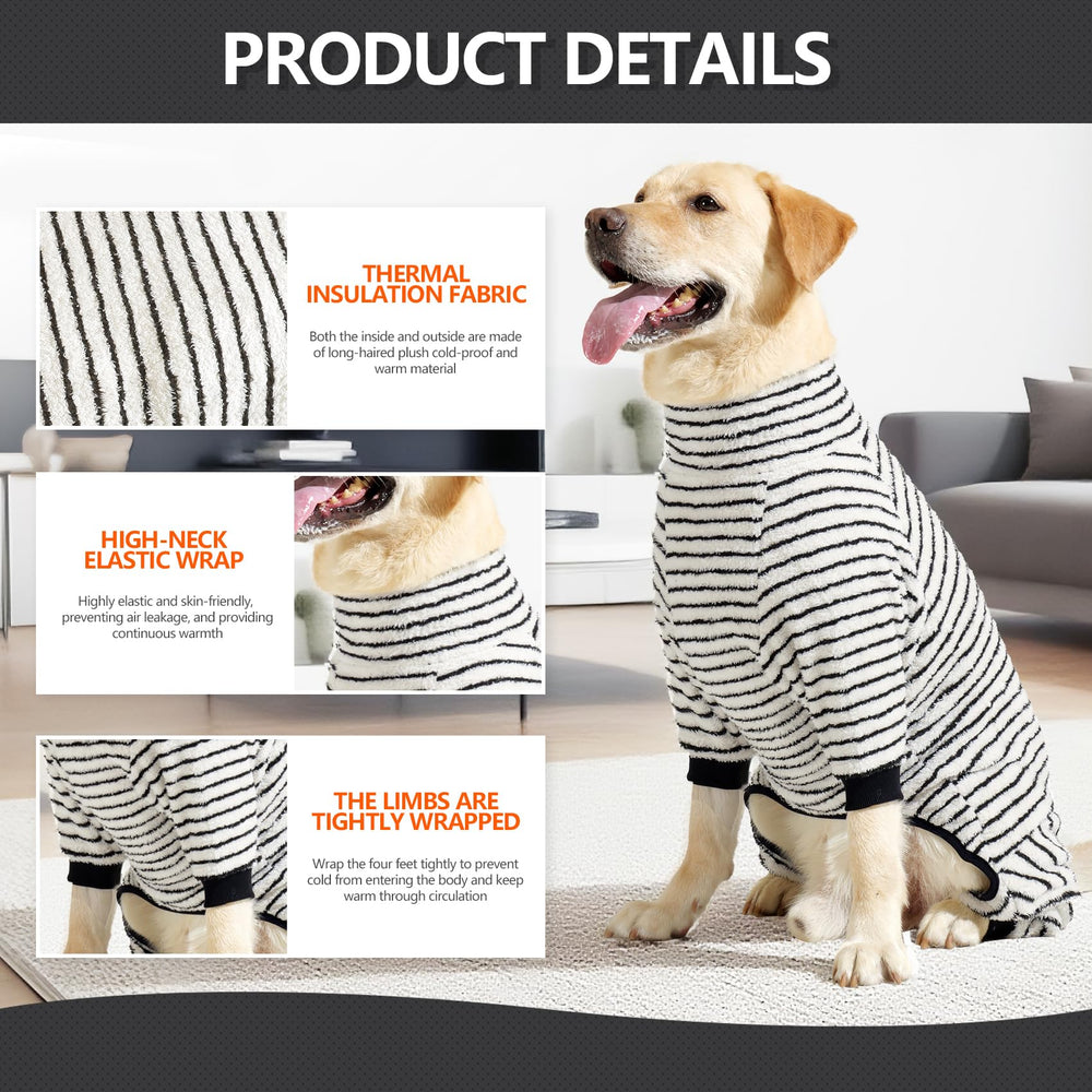 COCHPR pyjama chien douillet noir rayé XXXL, liberté de mouvement lors des jeux.