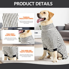 COCHPR pyjama chien douillet noir rayé XXXL, liberté de mouvement lors des jeux.