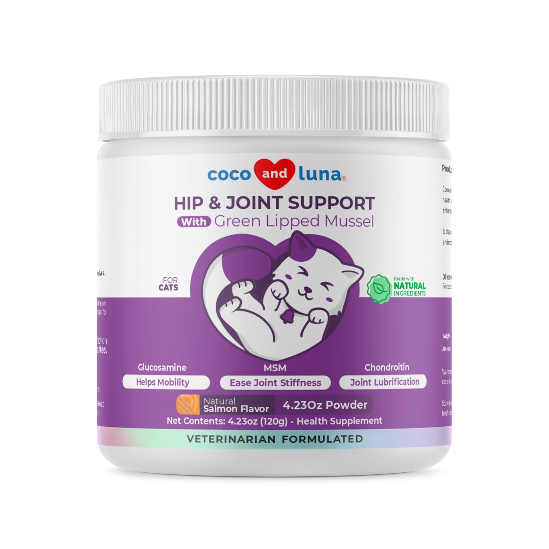 Poudre glucosamine Coco et Luna pour chat – mobilité améliorée