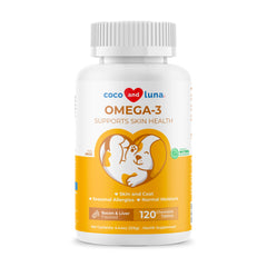 Gommes Omega3 Poisson Coco et Luna pour soutenir la peau.