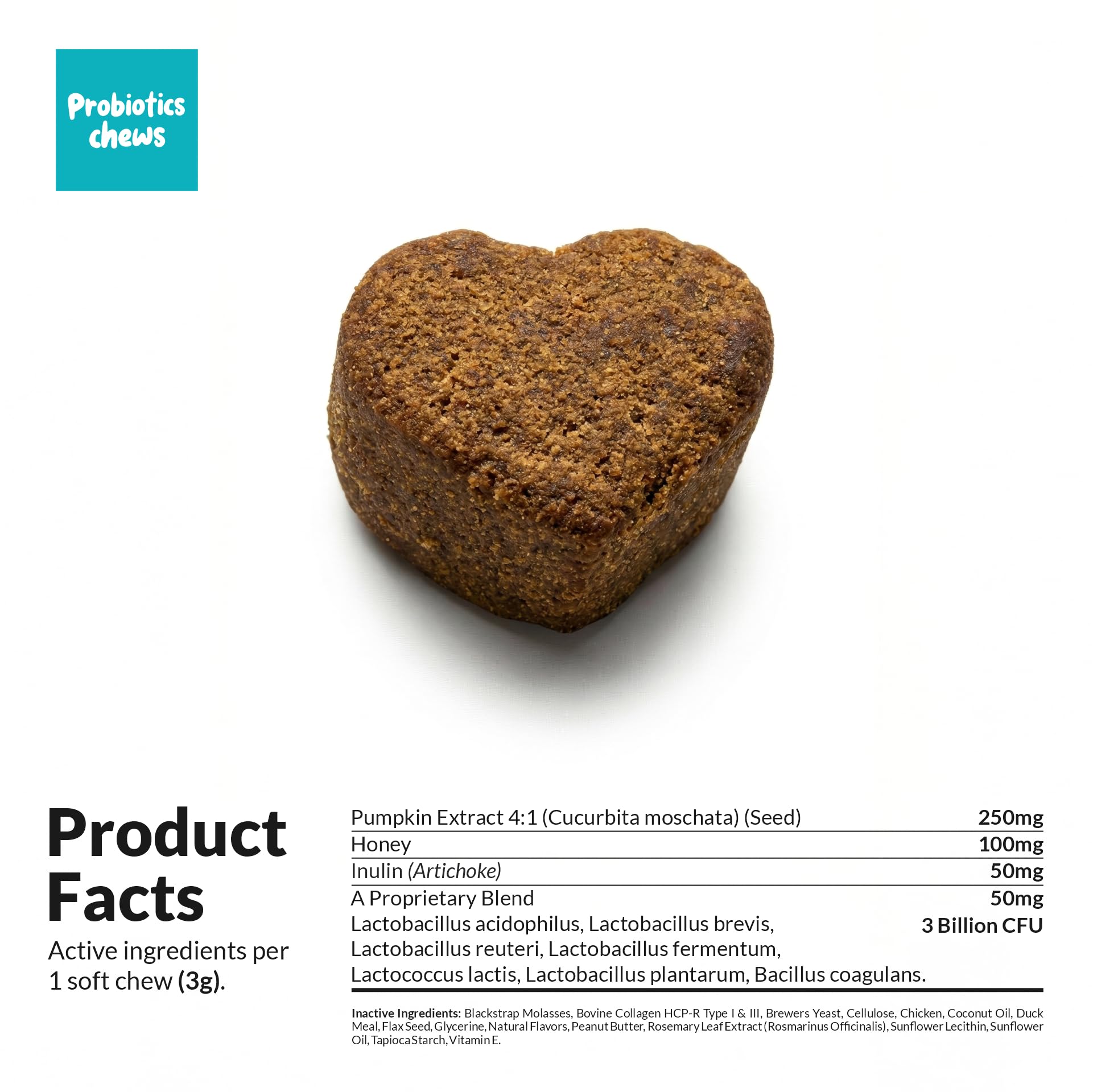 Sécurité Coco et Luna Probiotiques Chiens – sans colorants artificiels ni arômes.