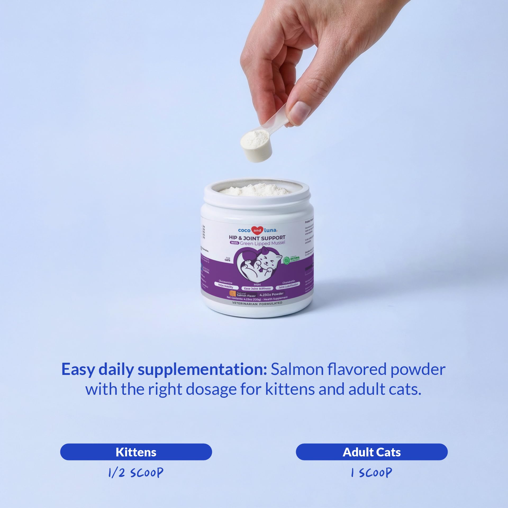 Texture poudre légère Coco et Luna – mélange facile à la nourriture du chat