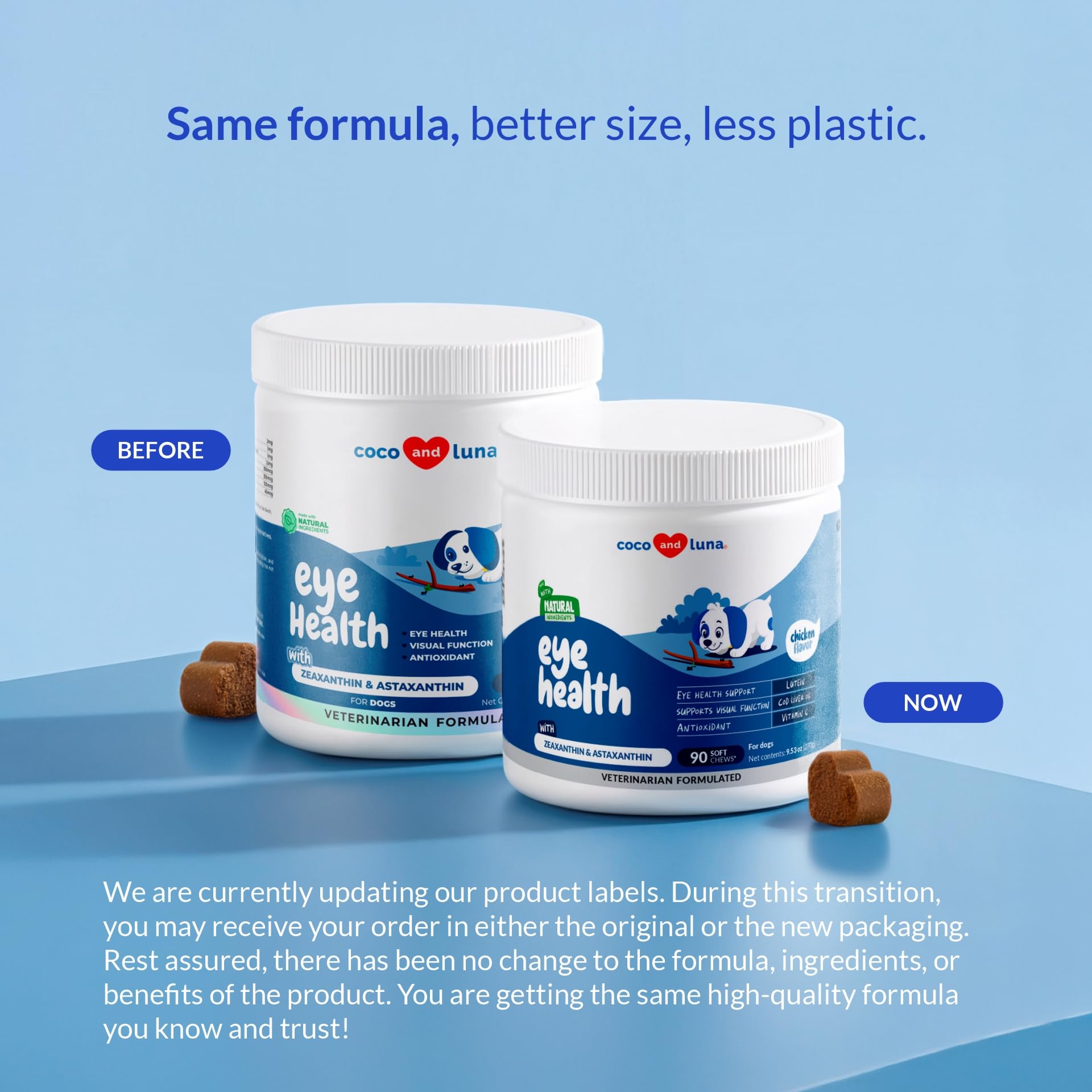Coco et Luna – Supplément Omega-3 Chien: oméga essentiels pour les yeux et le bien-être.