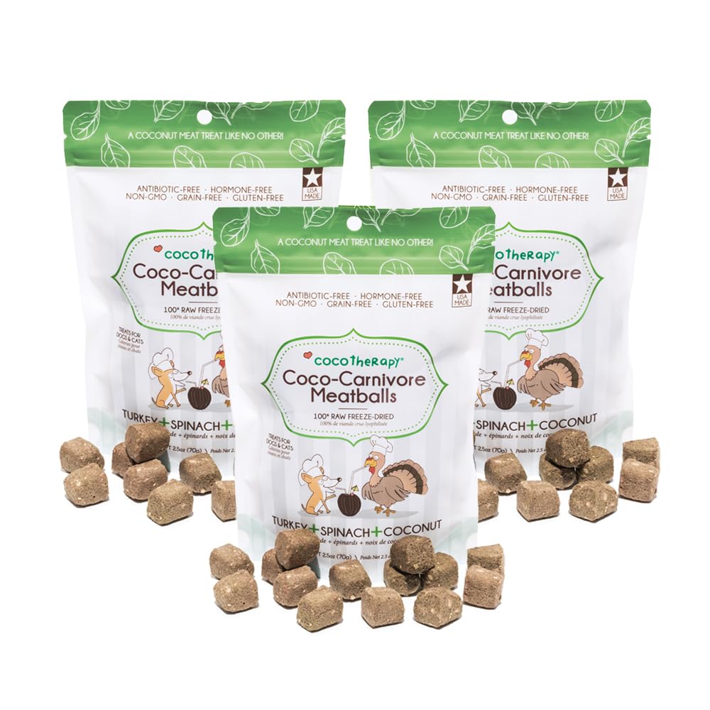 CocoTherapy Boulettes Carnivore Dinde – emballage triple pratique pour chiens.