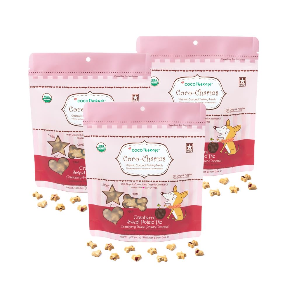 CocoTherapy friandises Cranberry Patate Douce emballage pratique pour l'entraînement quotidien.
