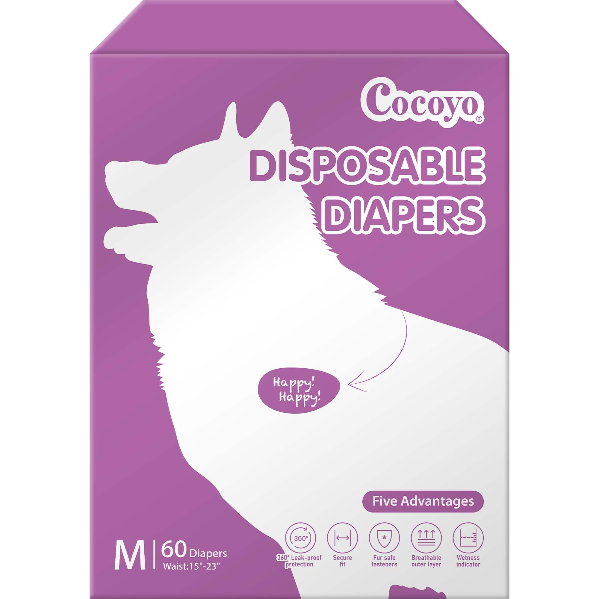 COCOYO couches jetables pour chienne moyenne offrant absorption efficace et confort.