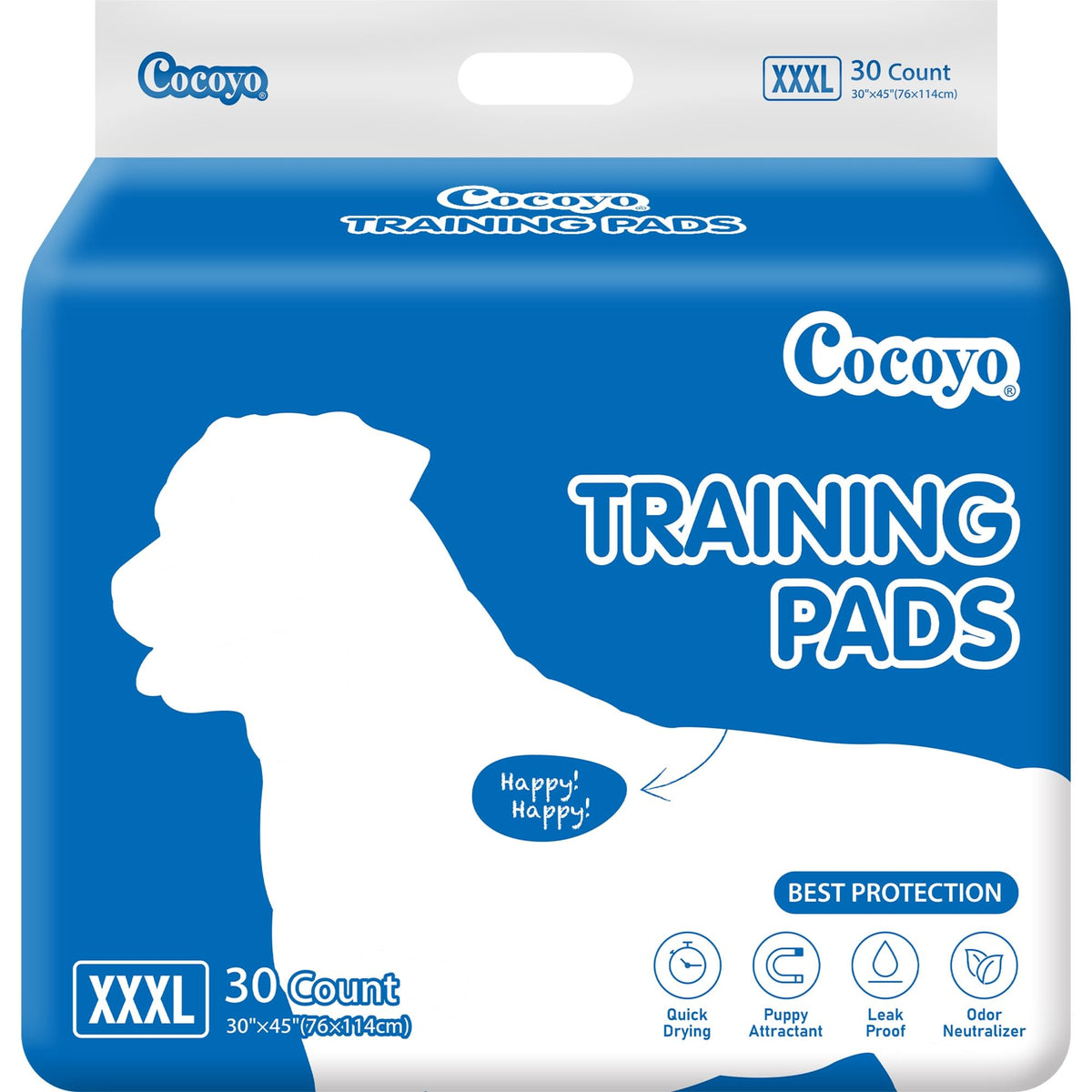 COCOYO tapis d'entraînement XXXL posé dans une caisse pour chiot.