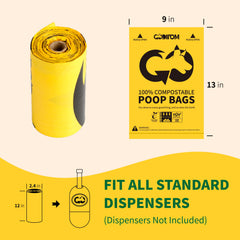Rouleaux de sacs Codirom pour chien, 18 rouleaux faciles à transporter.