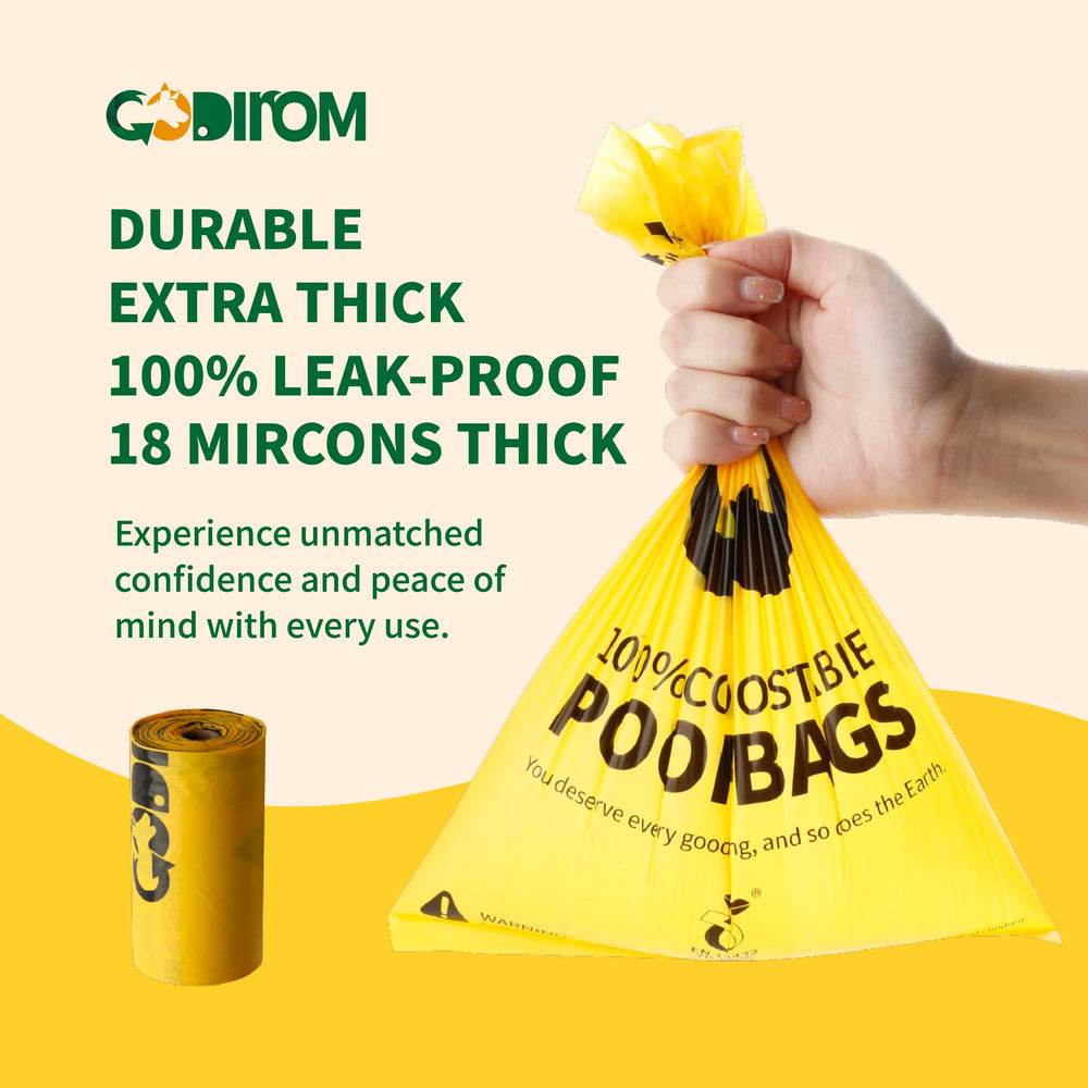 Sac compostable certifié à domicile Codirom, conforme D6400 et EN13432.