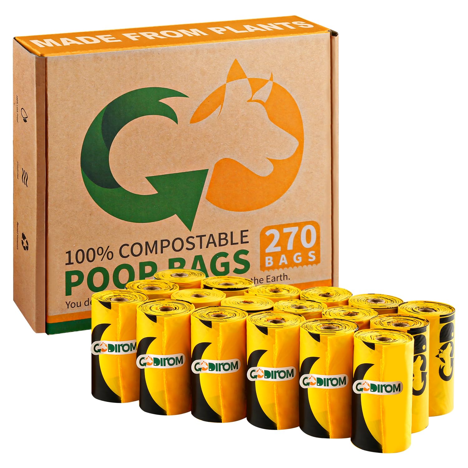 Sacs-poubelle Codirom pour chien, 270 pièces, pratique pour les sorties quotidiennes.