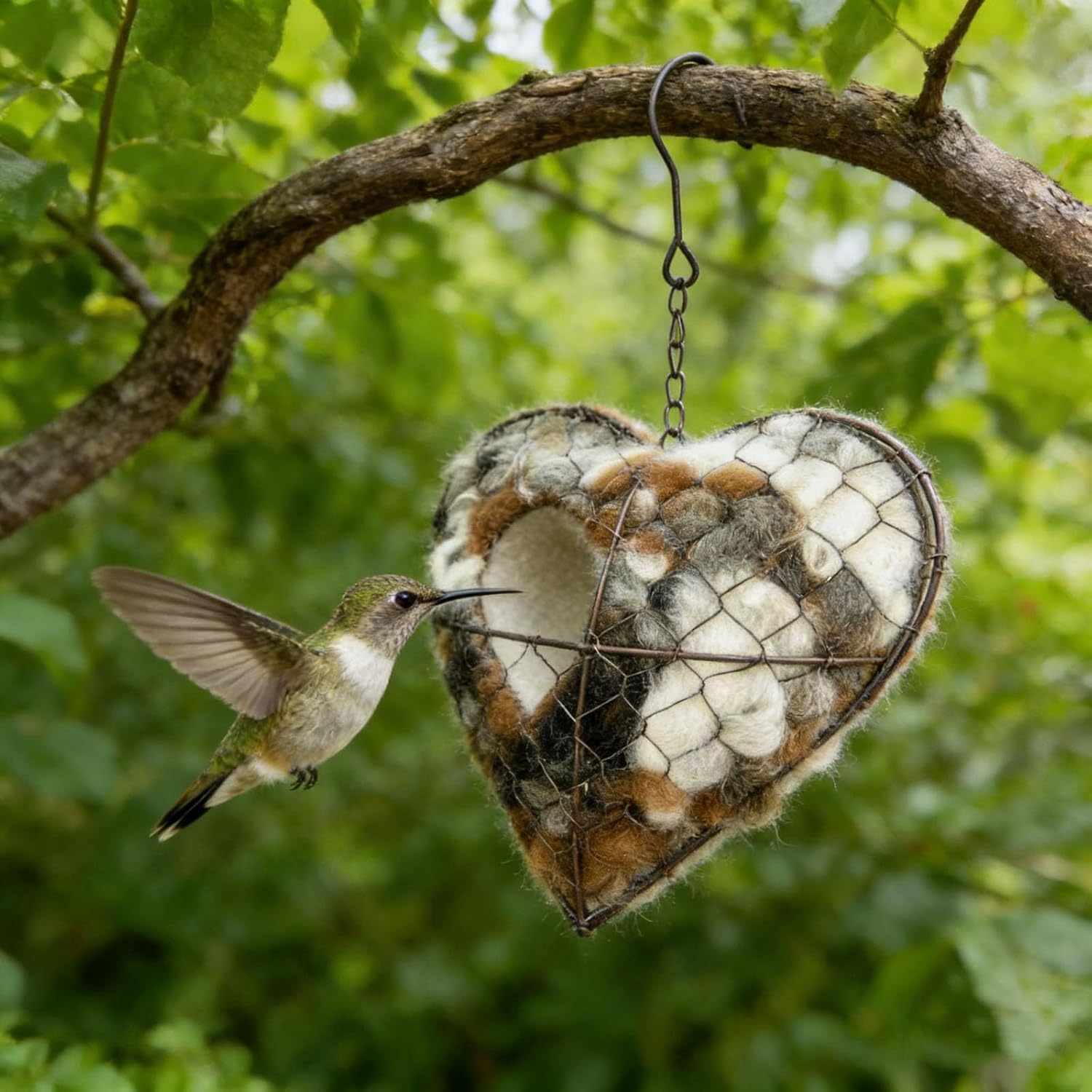 Coeur-nid-artisanal-jardin, symbole fait-main pour observer la nature.