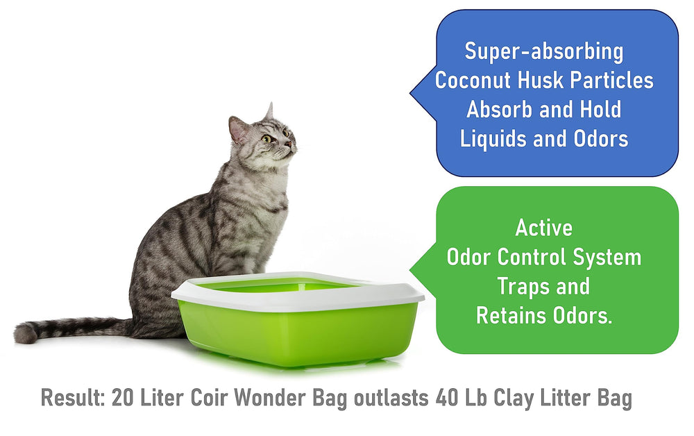 Coir Wonder biodégradable, choix écologique pour animaux domestiques.