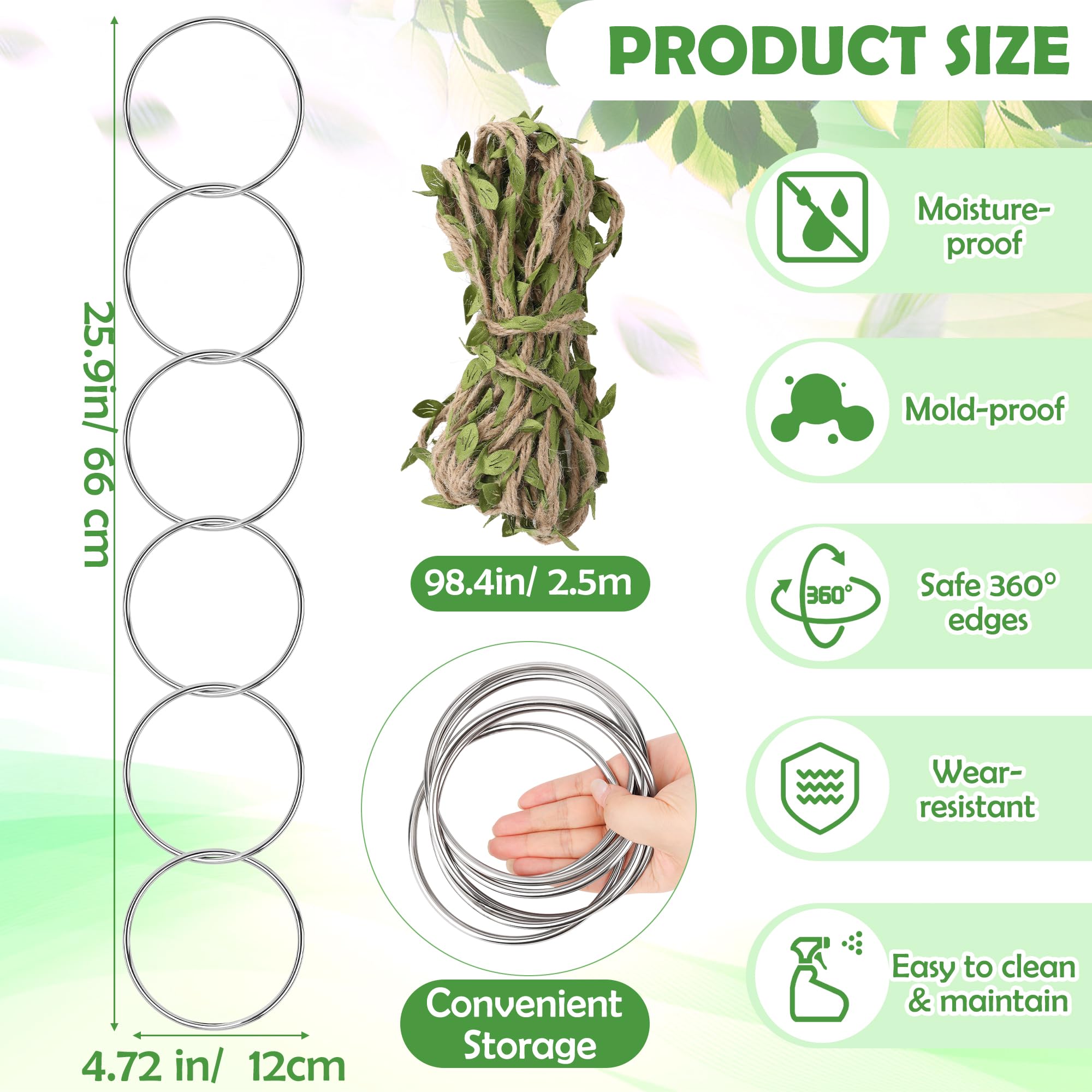 Anneaux Coldairsoap avec attaches pour terrarium, installation facile.