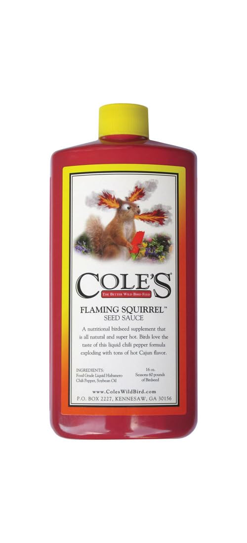 Cole's sauce épicée pour graines d'écureuil, mélangée facilement avec votre semence sur un alimentateur extérieur