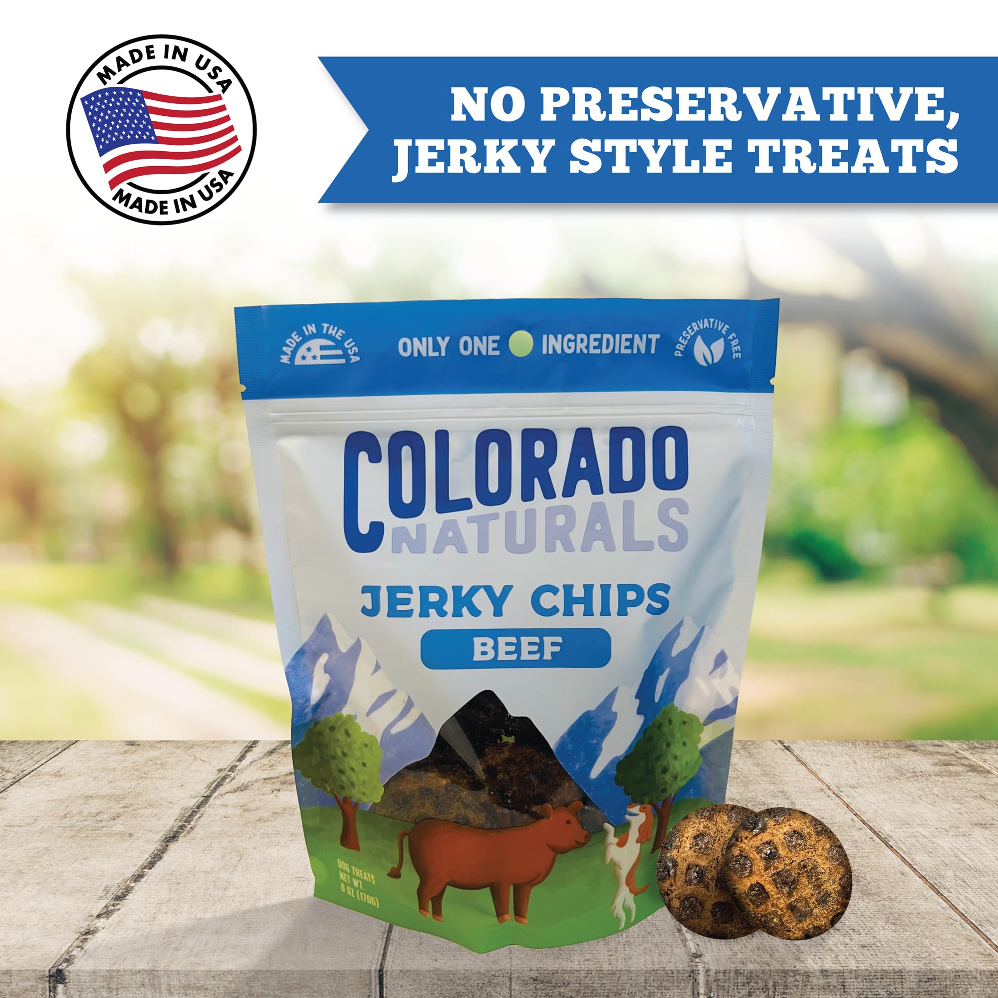 Colorado Naturals Beef Jerky Chips – ingrédients américains pour chiens de qualité