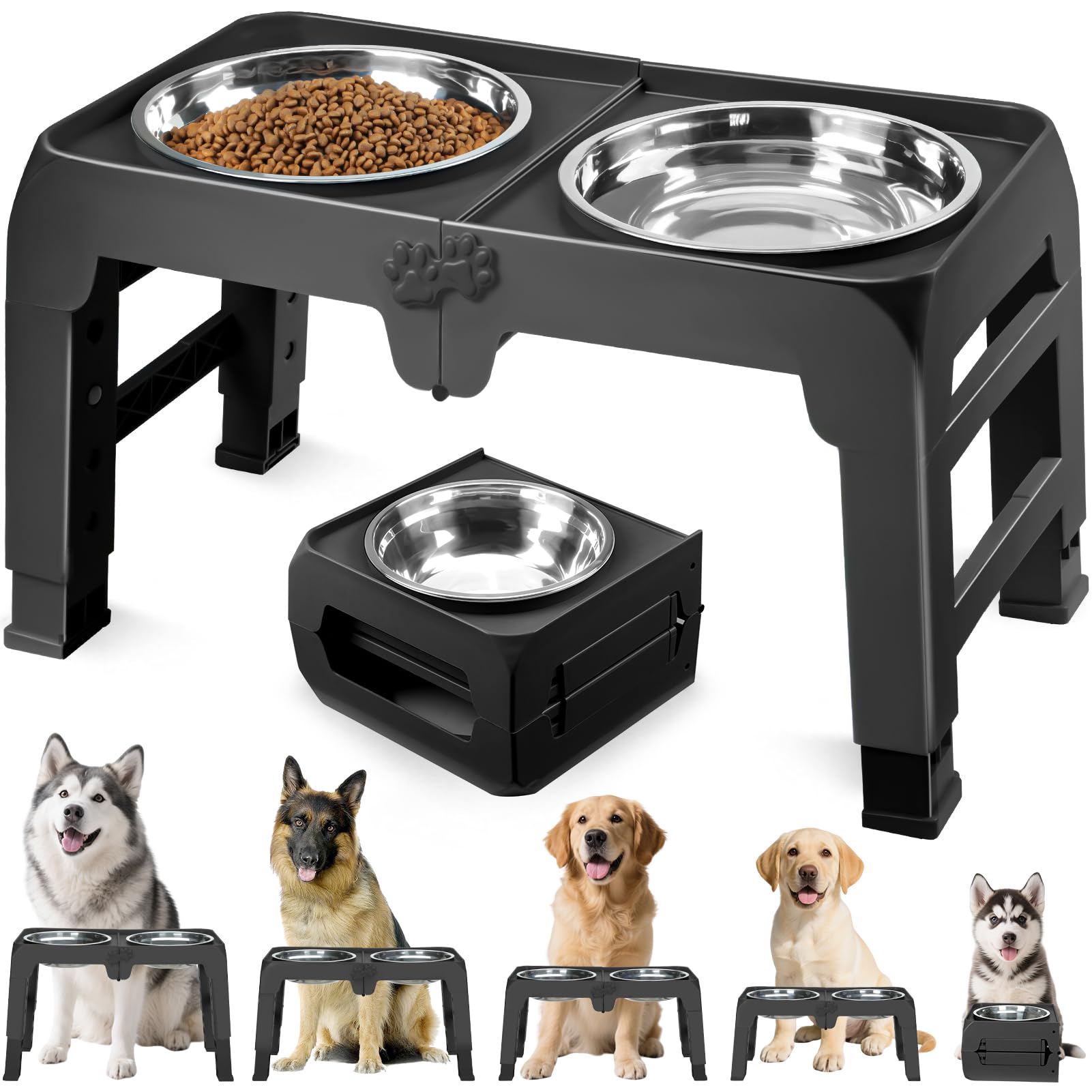 COMESOON bols inox 10 pouces, robustes et faciles à nettoyer pour grands chiens.