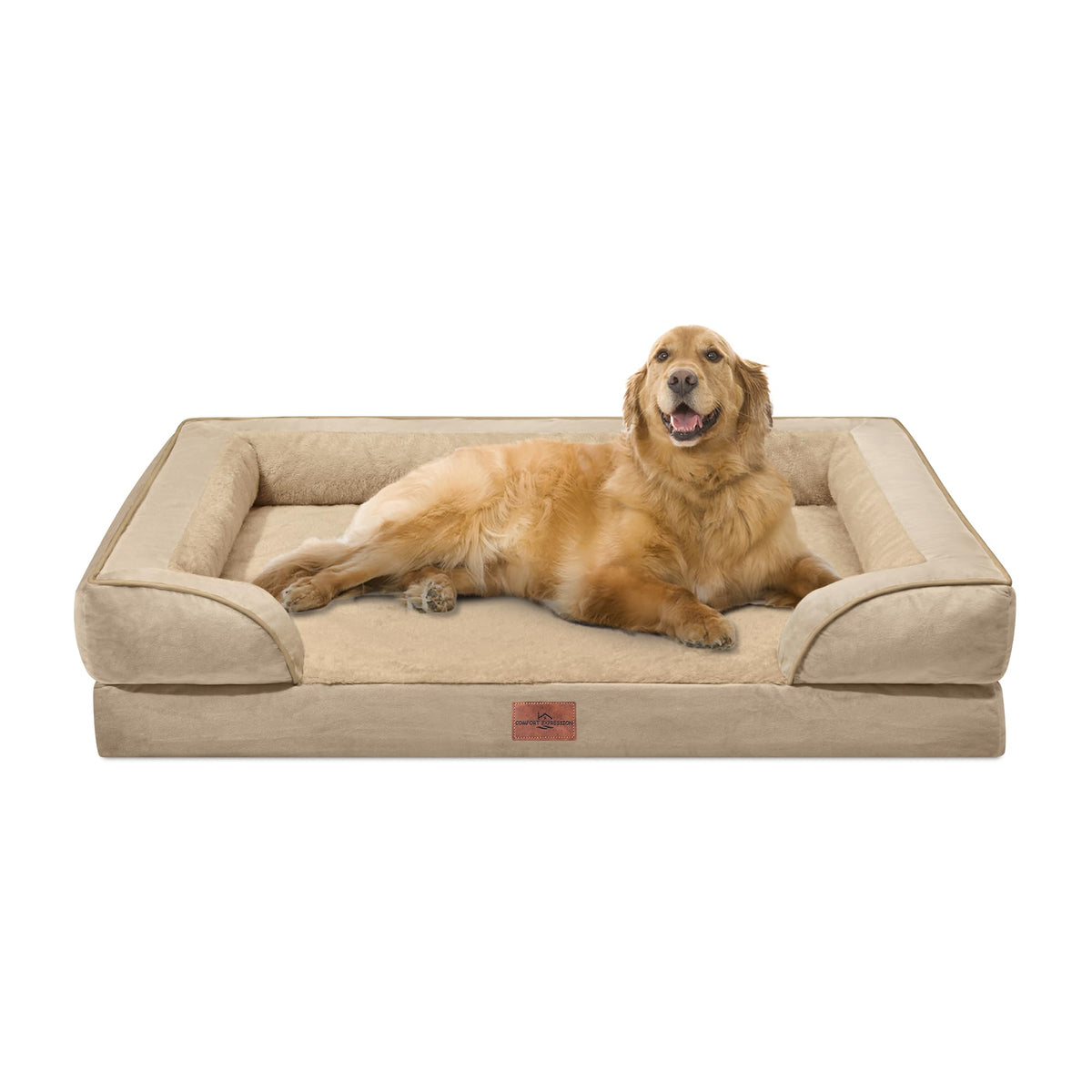 Lit orthopédique Comfort Expression XL, vue d’ensemble pour chiens très grands.