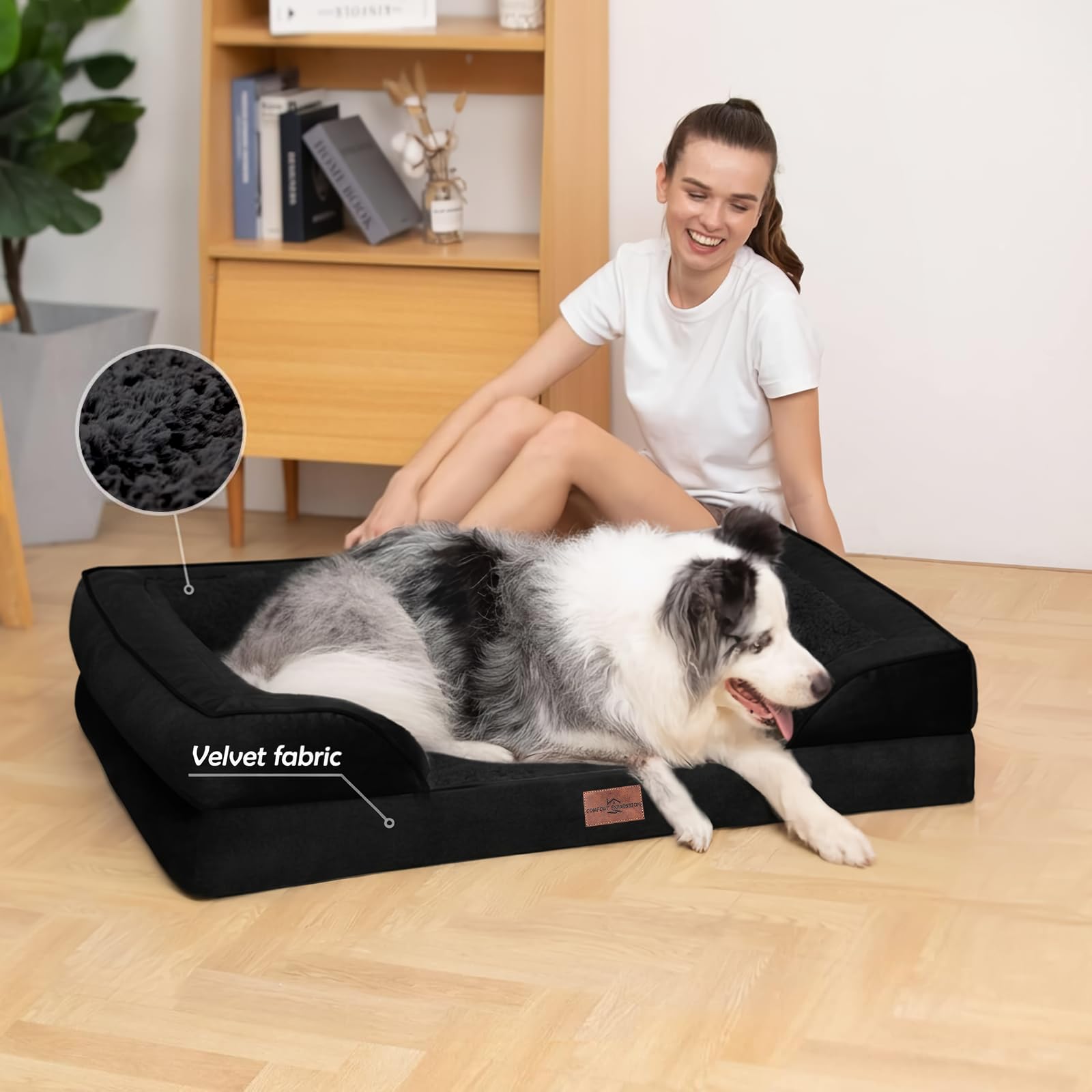 Espace de couchage généreux 36x30 pouces pour grands chiens.