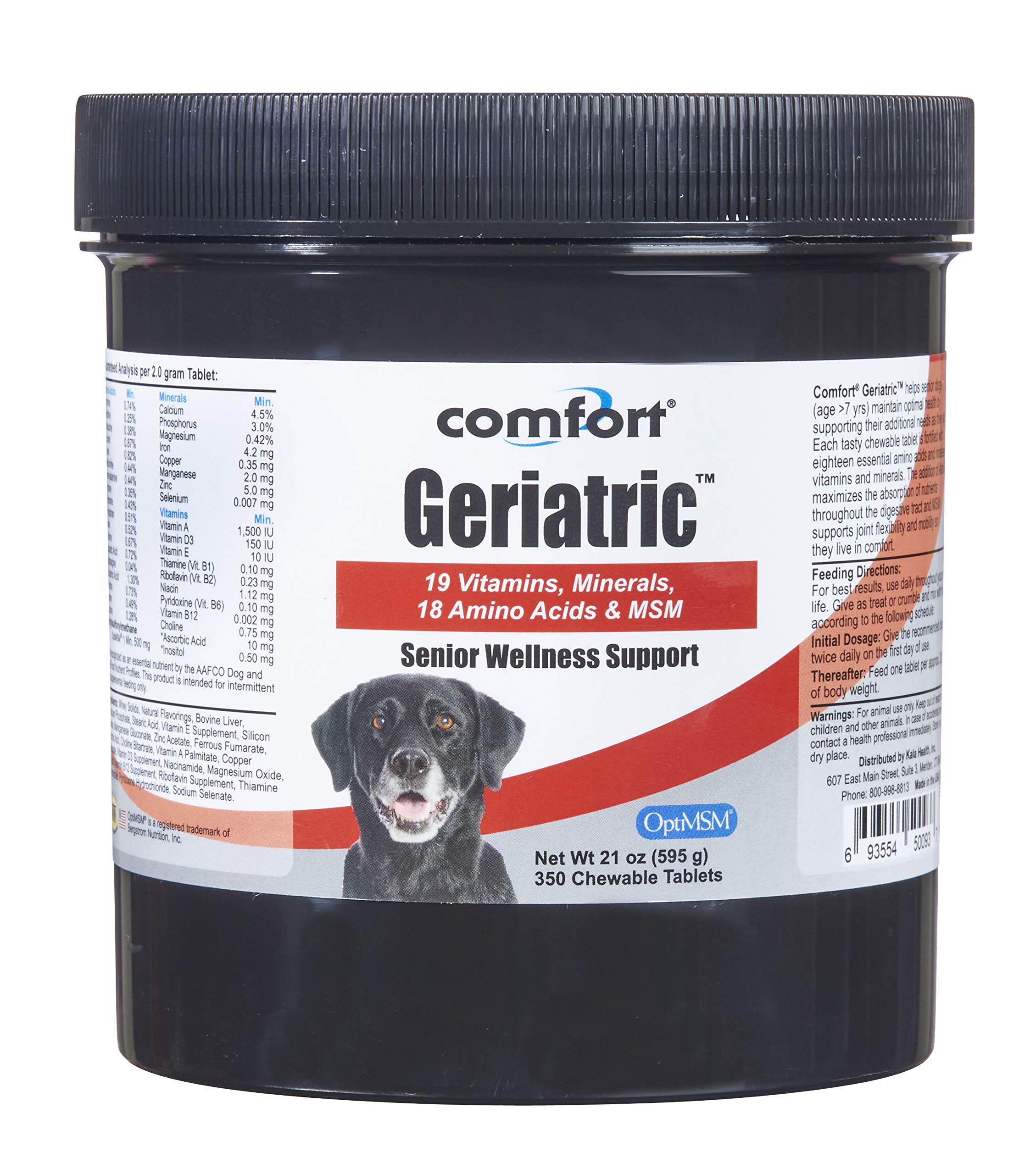 Boîte Comfort Geriatric pour chien, pratique pour la routine quotidienne des chiens seniors.