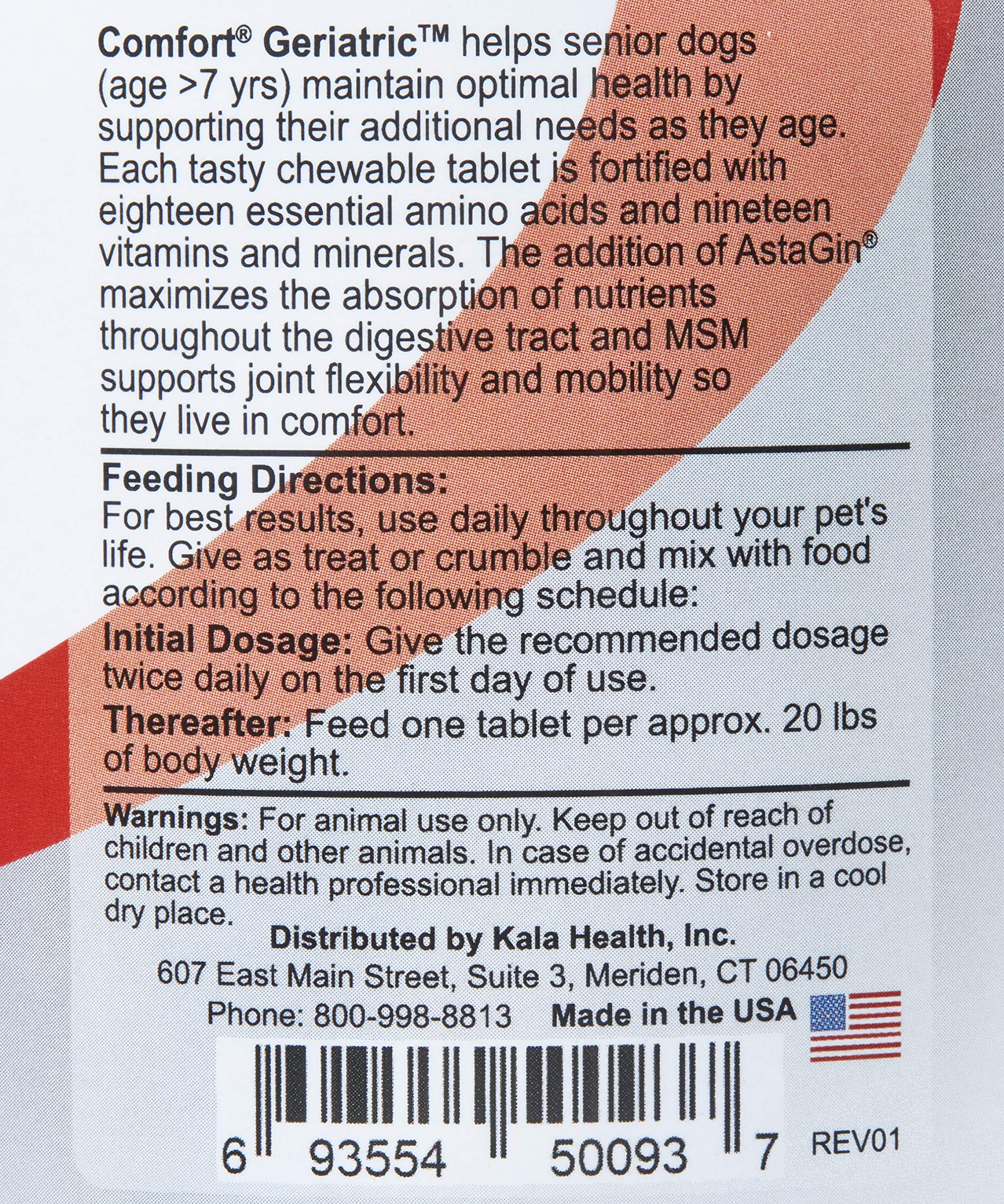 Comprimé Comfort Geriatric pour chien, agréable et appétent, peut favoriser l’alimentation des chiens âgés.
