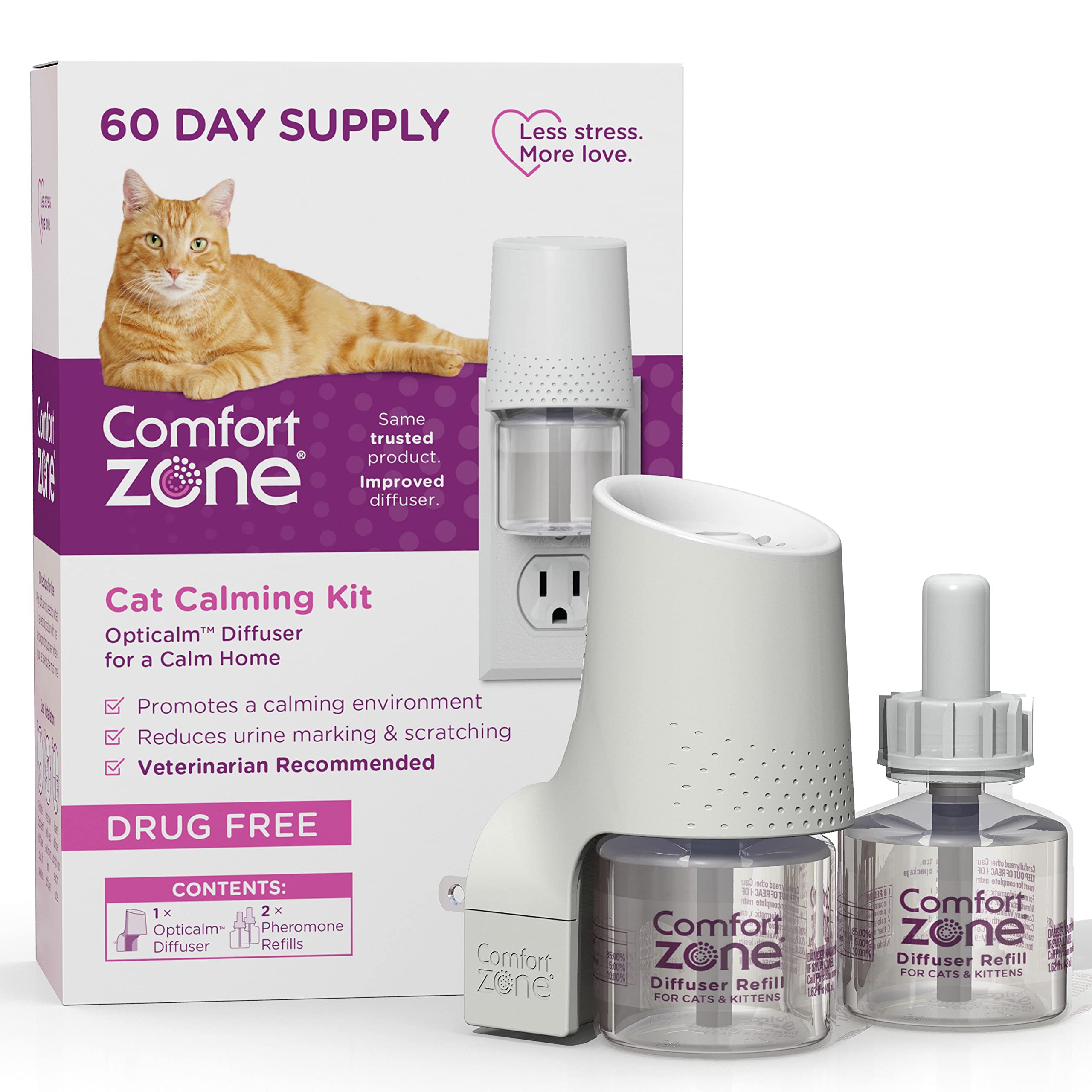 Diffuseur Comfort Zone en place dans le salon pour apaiser votre chat.