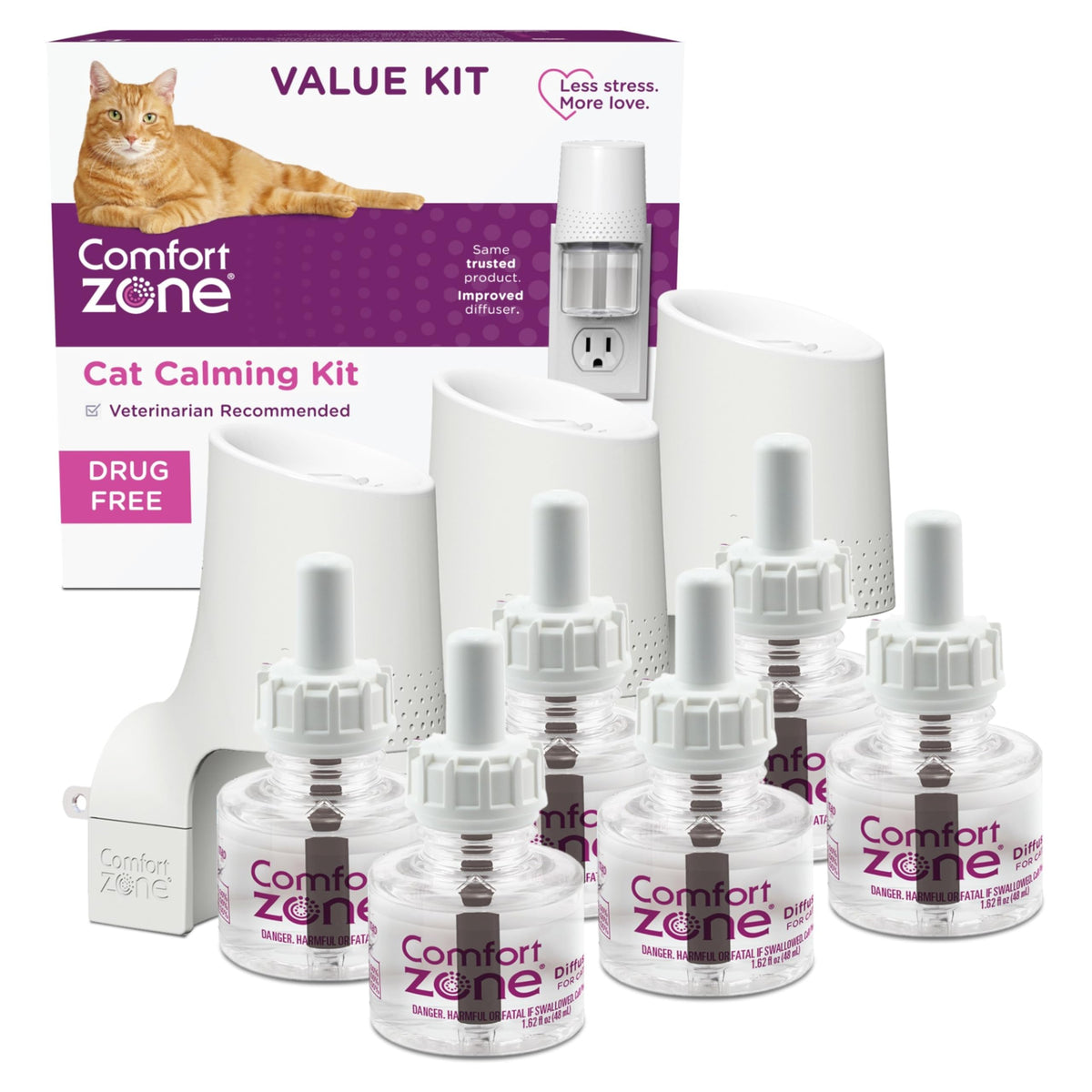 Diffuseur Comfort Zone pour chats, focal sur le calme de la pièce et réduction du stress.