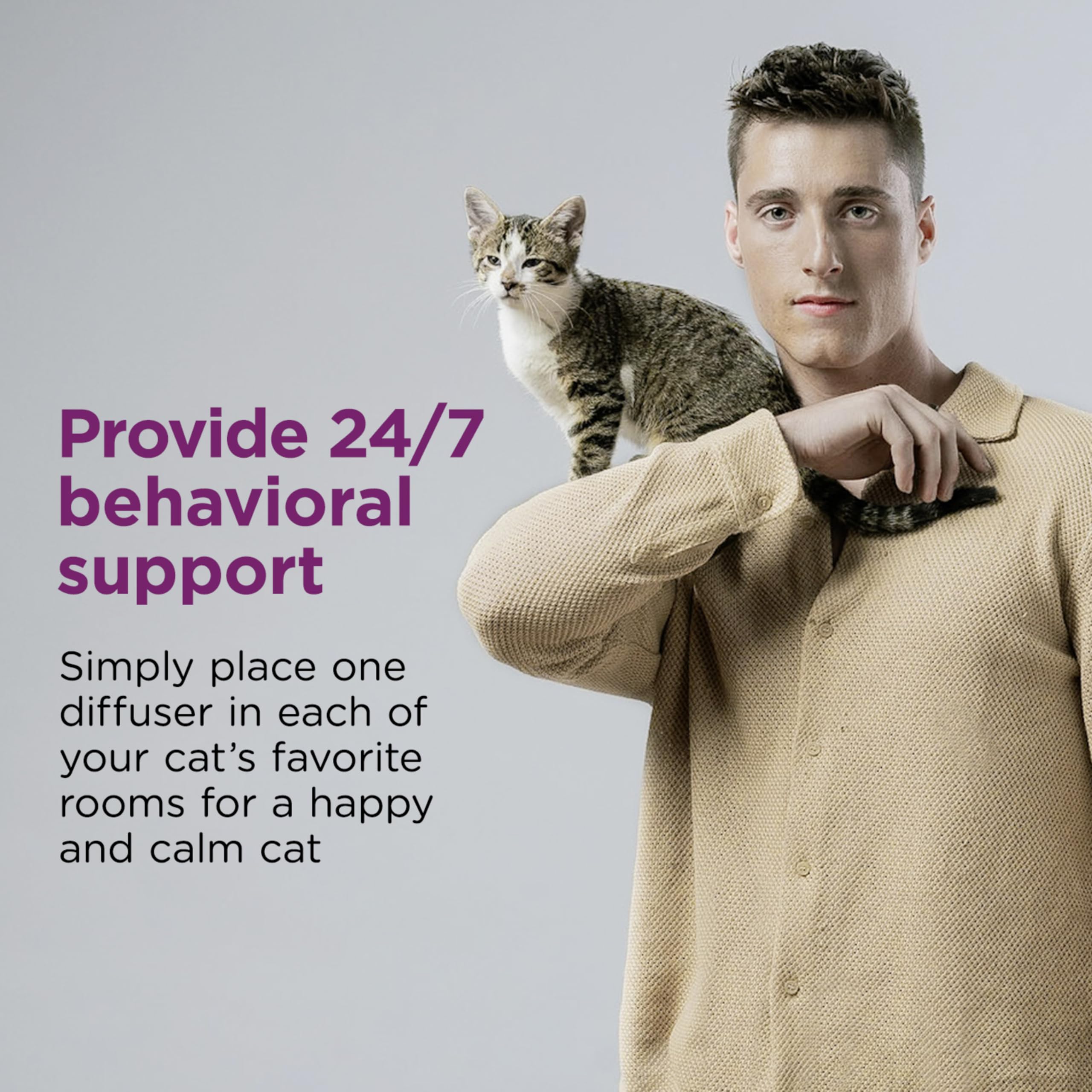 Phéromones Comfort Zone utilisées par le diffuseur pour réduire le stress chez le chat.