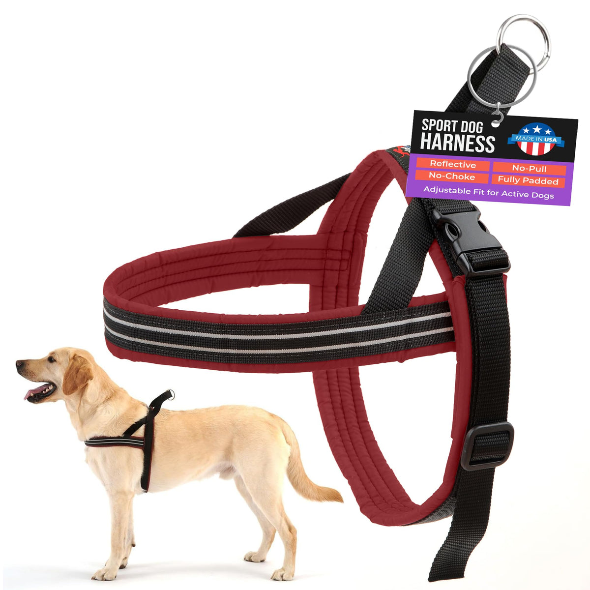 Harnais ComfortFlex sans etranglement sur chien, confort et sécurité lors des promenades.