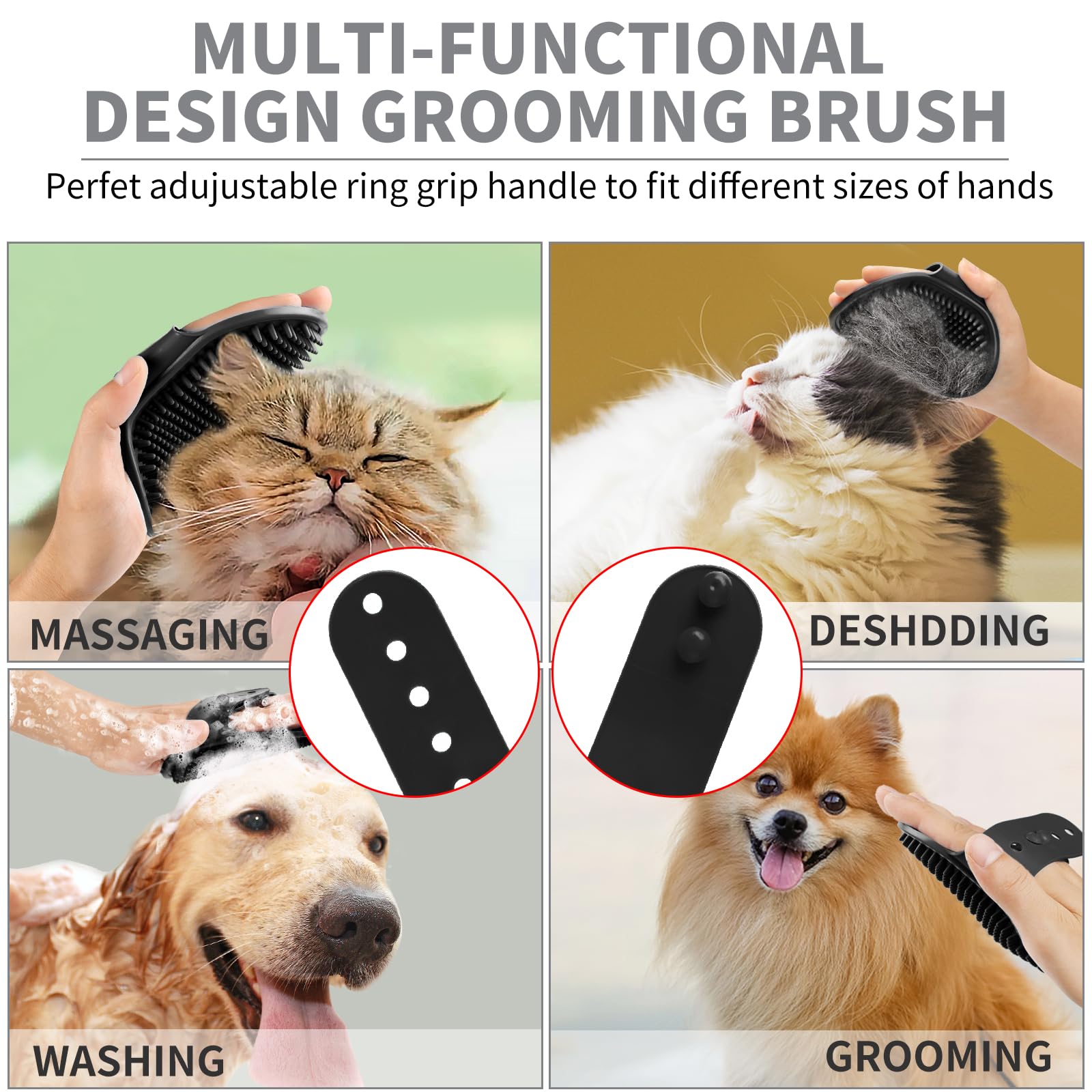 Brosse lavage poils courts Comotech, nettoyage rapide.
