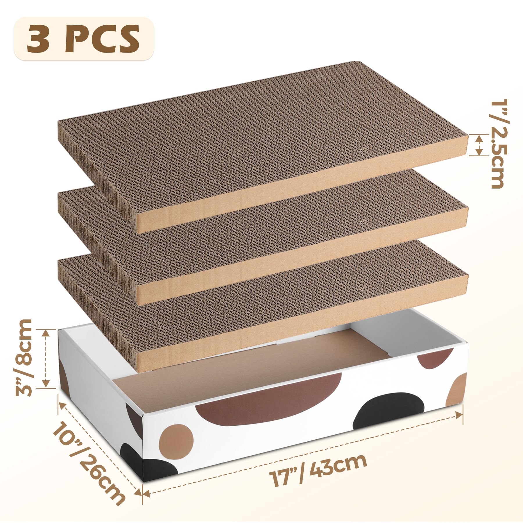 ComSaf grattoir carton 3-planches réversibles offre griffage durable.