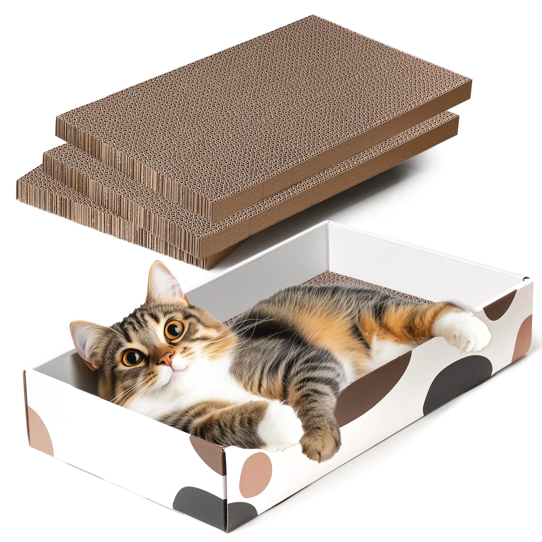 ComSaf chat-grattoir carton intérieur 17x10 pour griffage et divertissement.