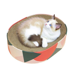ComSaf Chat Grattoir Carton Ovale 17x13, grattage et repos confortables.