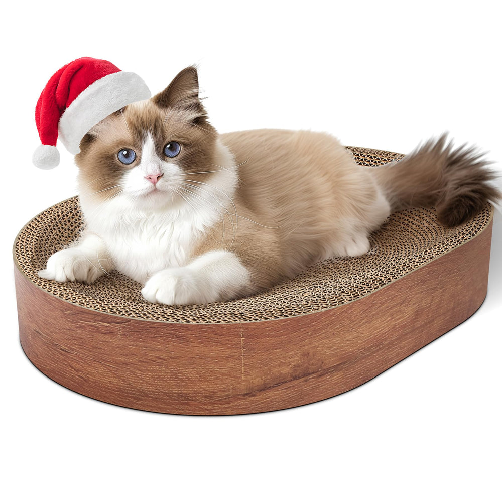 ComSaf planche de grattage chat, nid ovale, offre confort et protection des meubles.