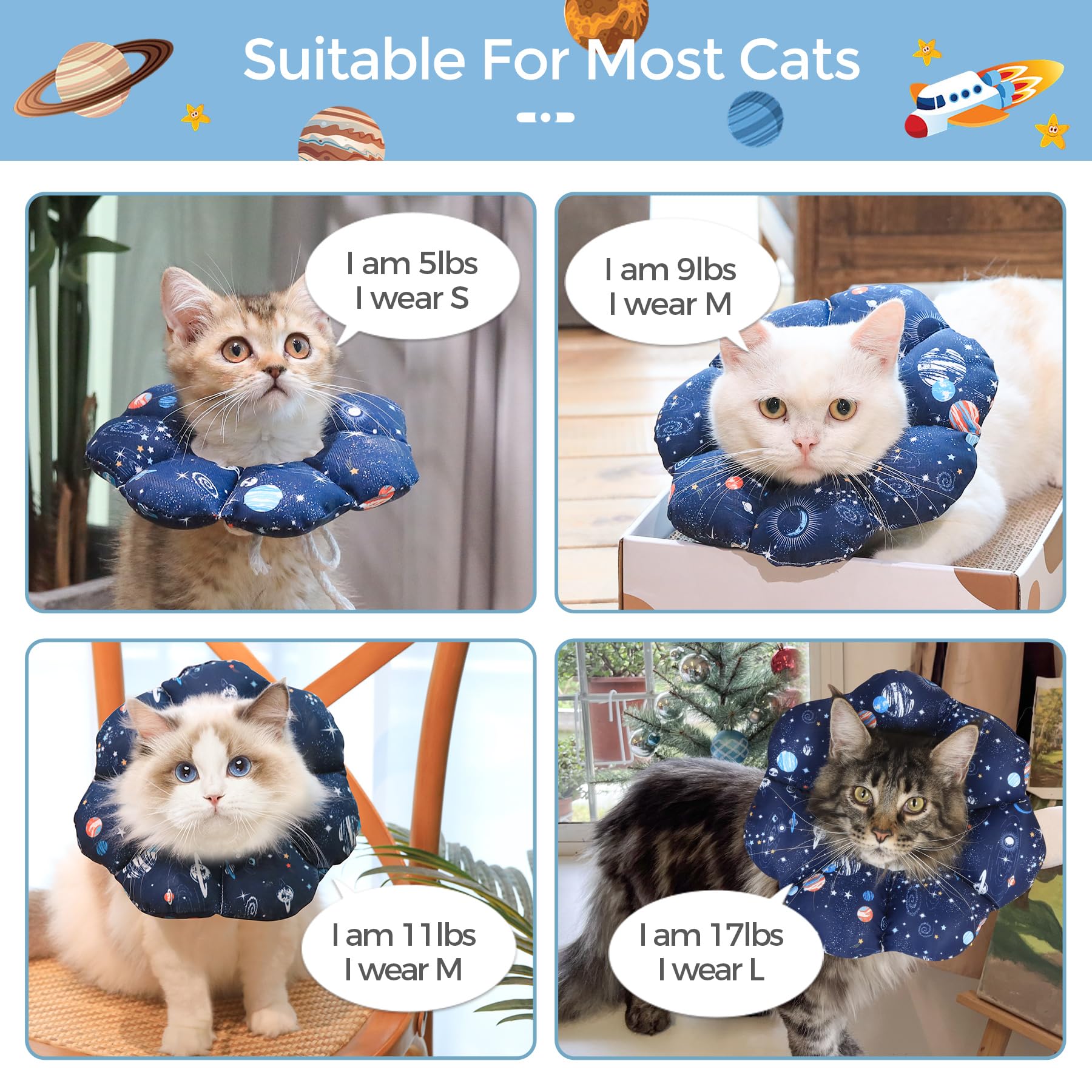 Nettoyage et toilettage facilités avec le collier ComSaf pour chat.