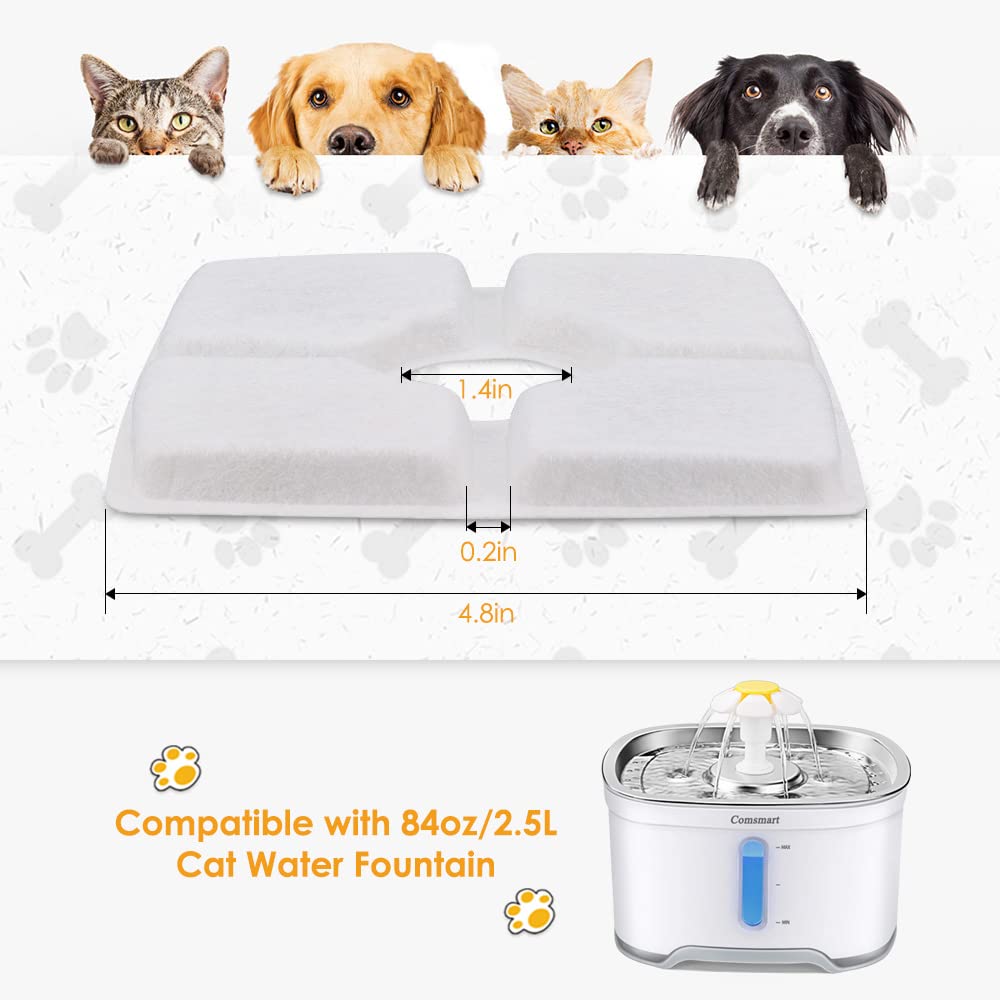 Éponges pré-filtre Comsmart pour fontaine chat – nettoyage facilité et performance.