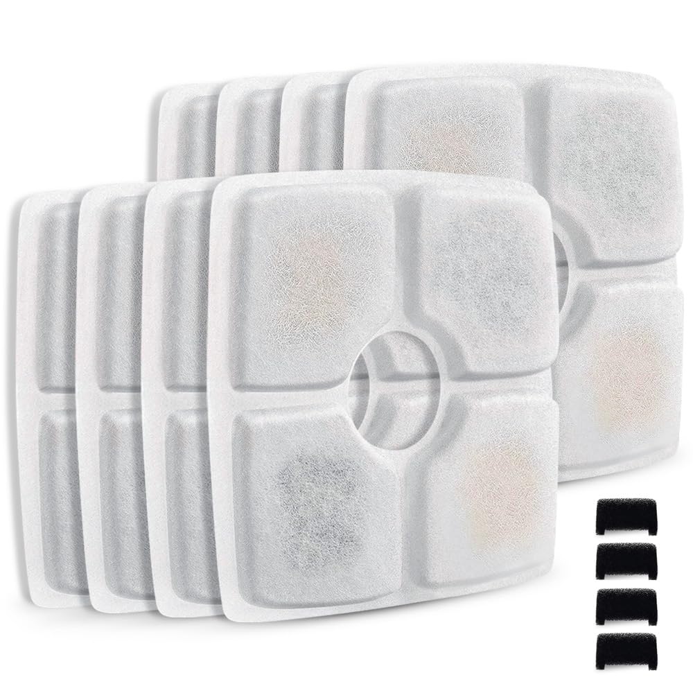 Filtre Comsmart pour fontaine chat – trois filtrations, pack8, eau plus fraîche.